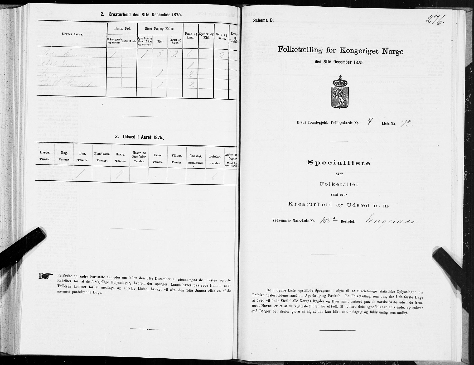 SAT, 1875 census for 1814P Brønnøy, 1875, p. 2276