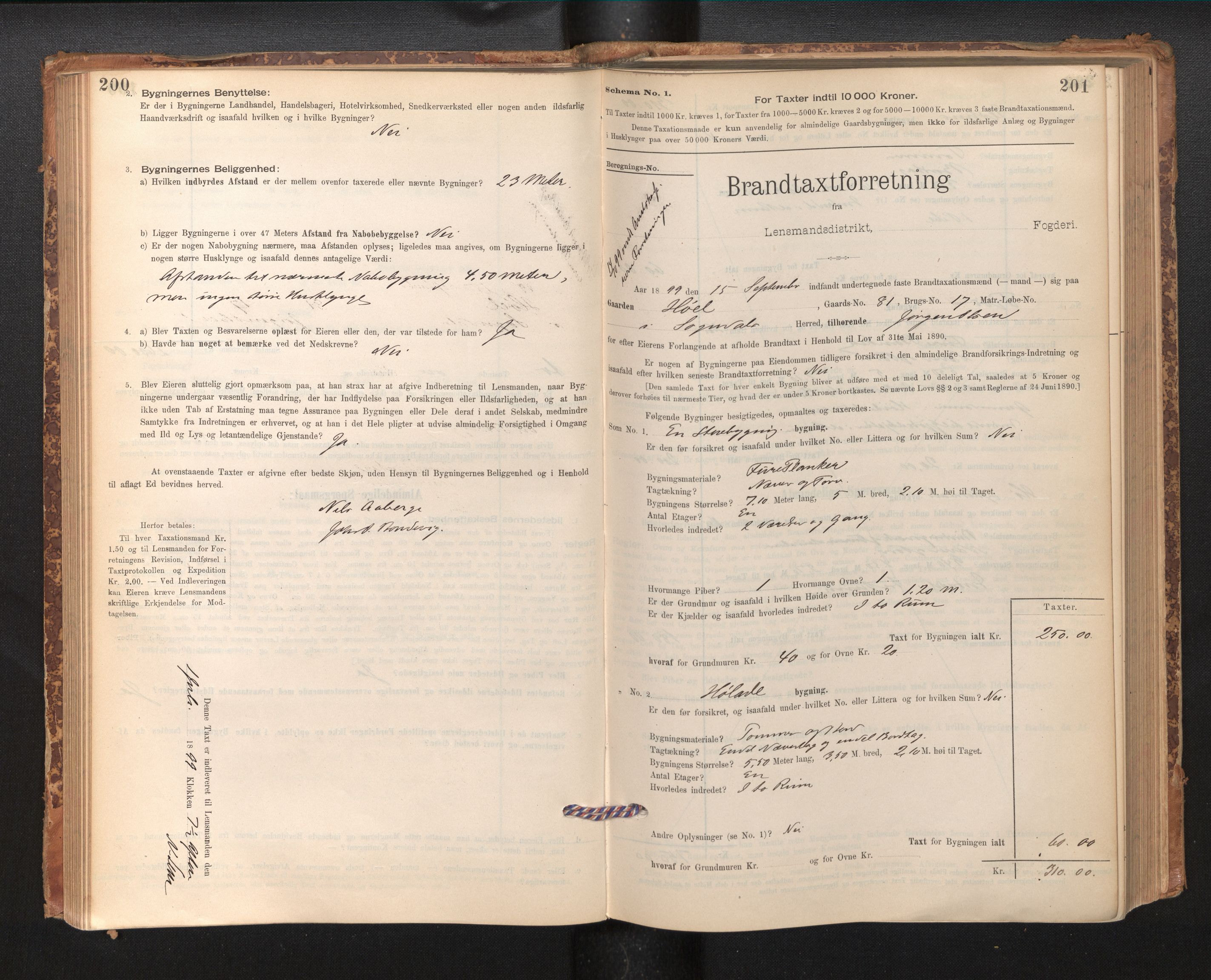 Lensmannen i Sogndal, AV/SAB-A-29901/0012/L0008: Branntakstprotokoll, skjematakst, 1895-1906, p. 200-201