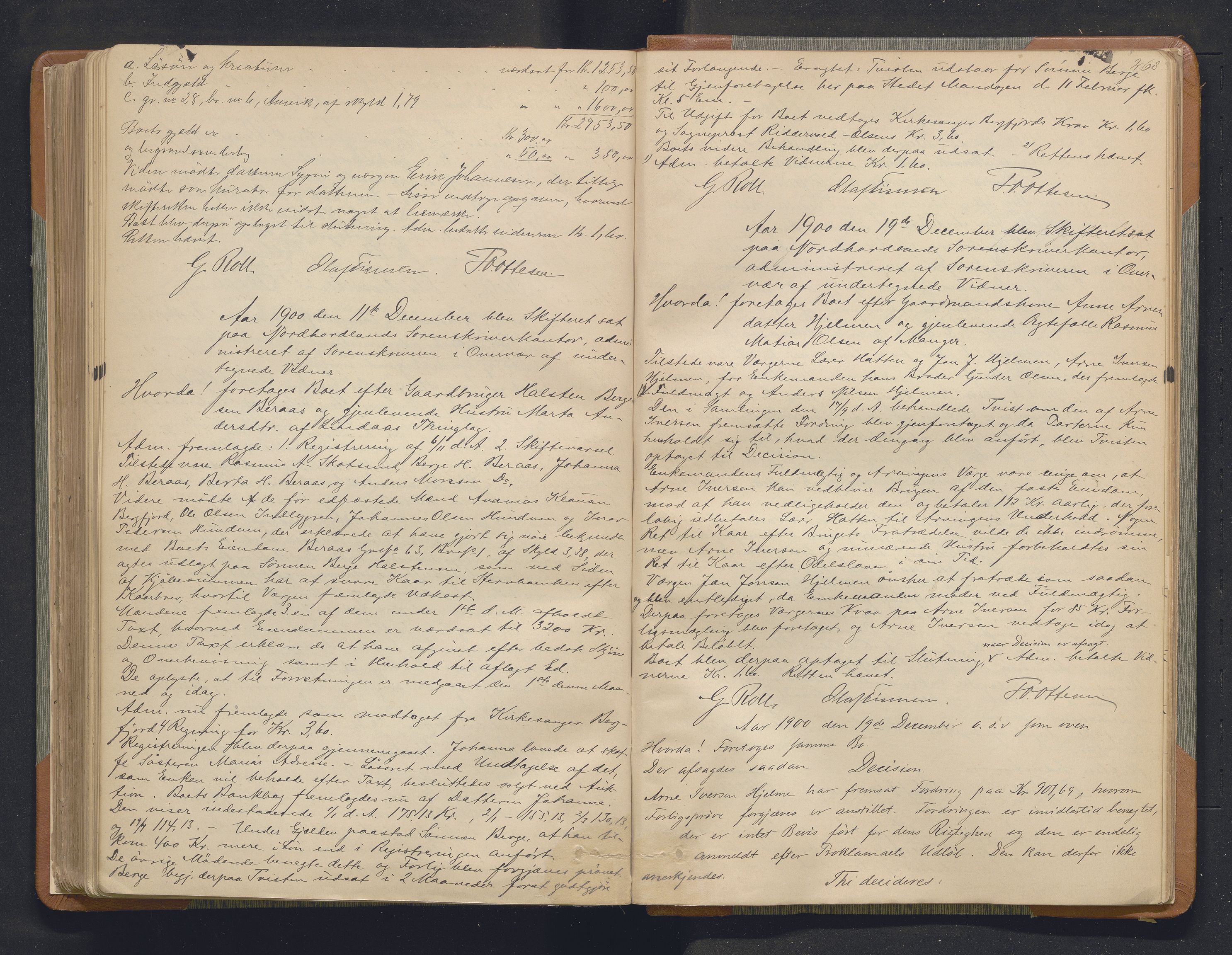 Nordhordland sorenskrivar, AV/SAB-A-2901/1/H/Hc/L0004: Skifteforhandlingsprotokollar, 1888-1902, p. 268