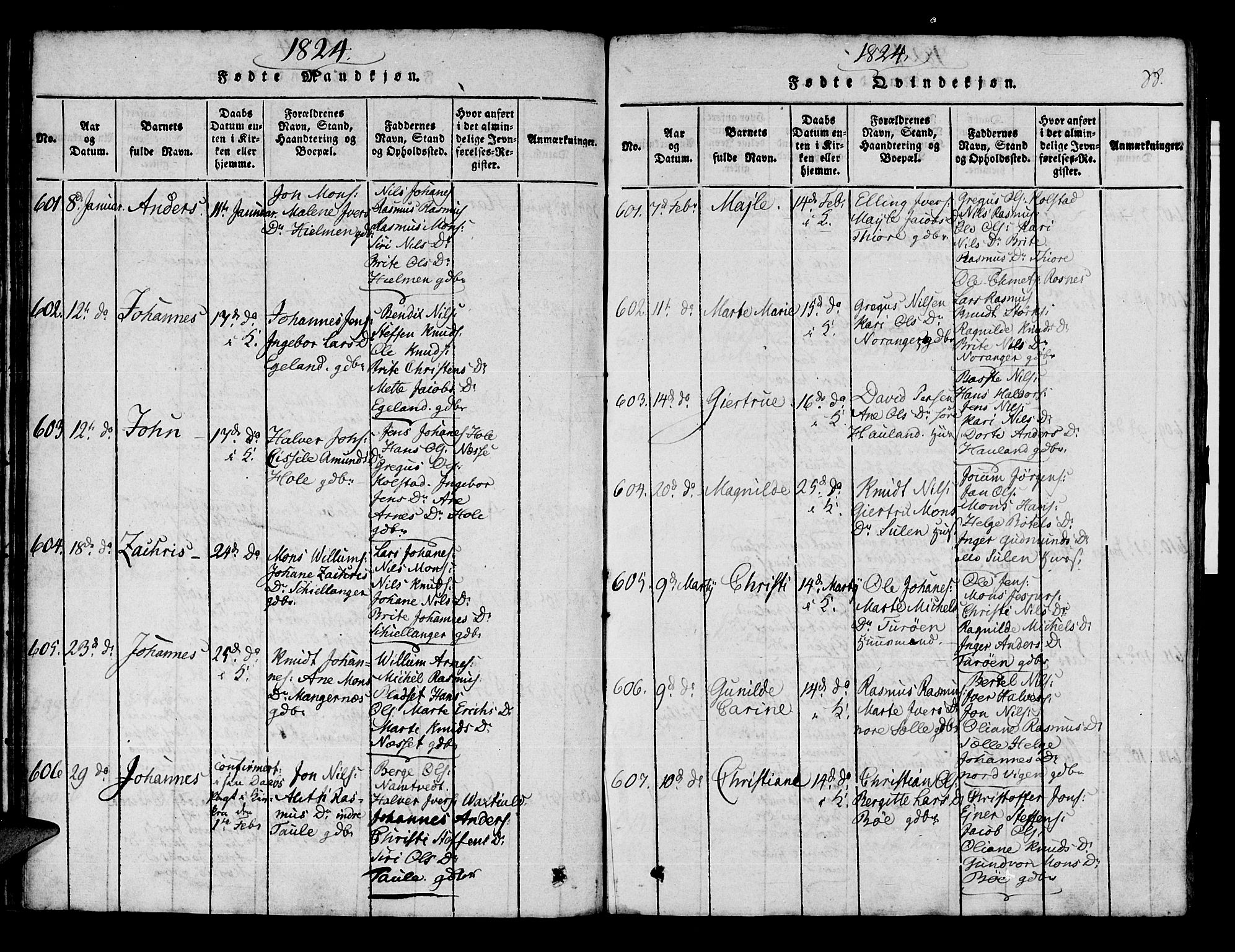 Manger sokneprestembete, AV/SAB-A-76801/H/Haa: Parish register (official) no. A 3, 1816-1824, p. 88