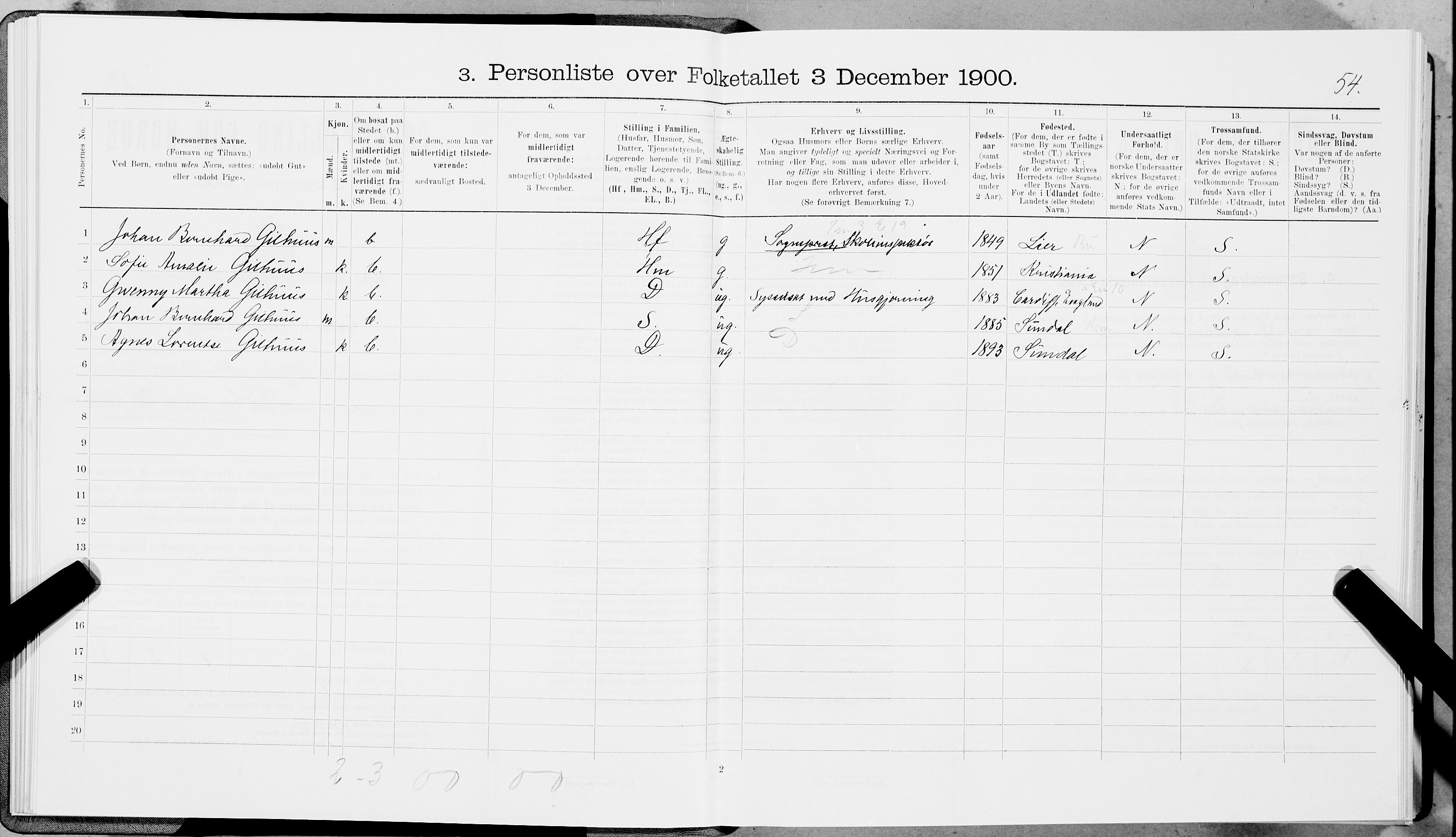 SAT, 1900 census for Levanger, 1900, p. 64