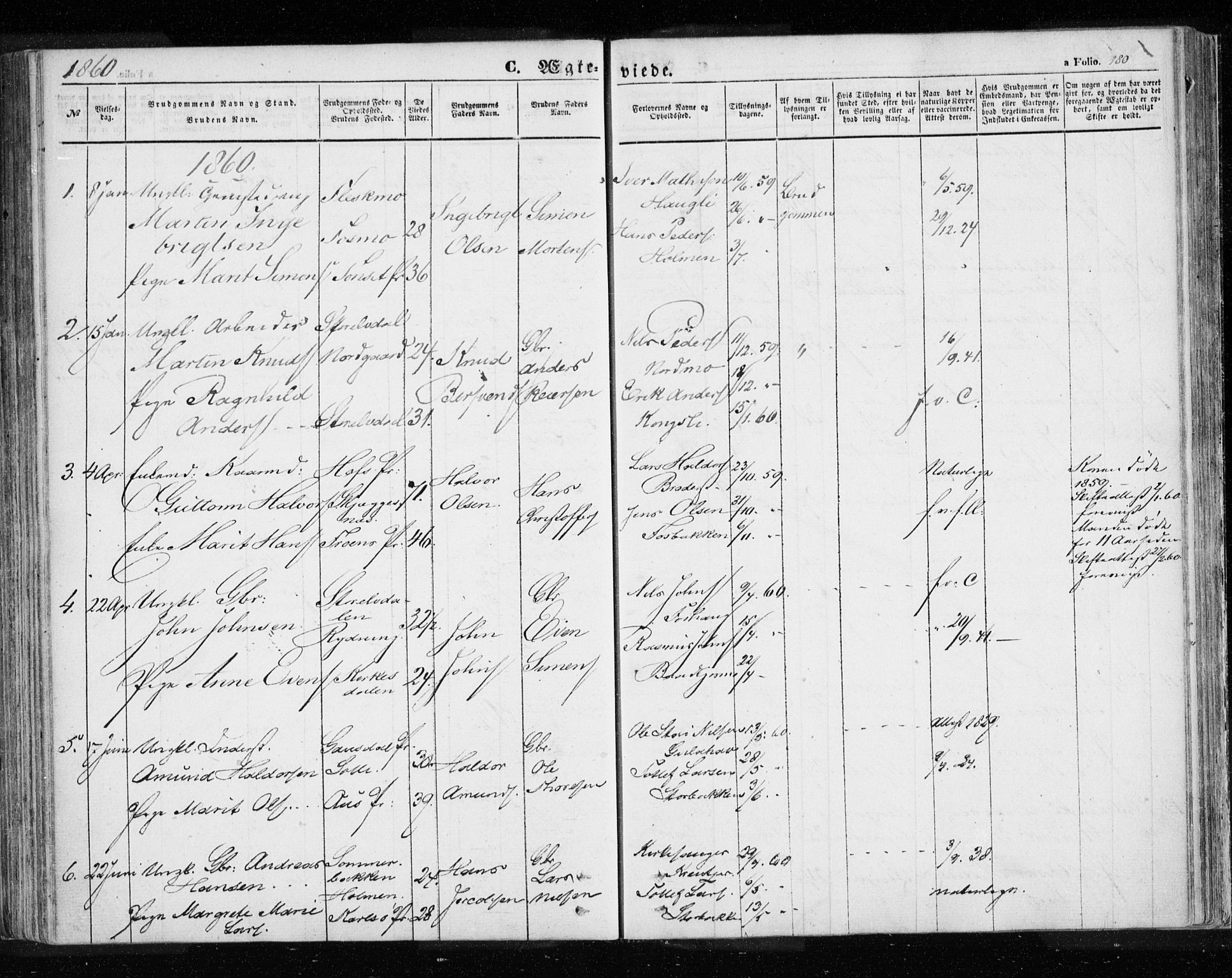 Målselv sokneprestembete, SATØ/S-1311/G/Ga/Gaa/L0003kirke: Parish register (official) no. 3, 1853-1863, p. 180