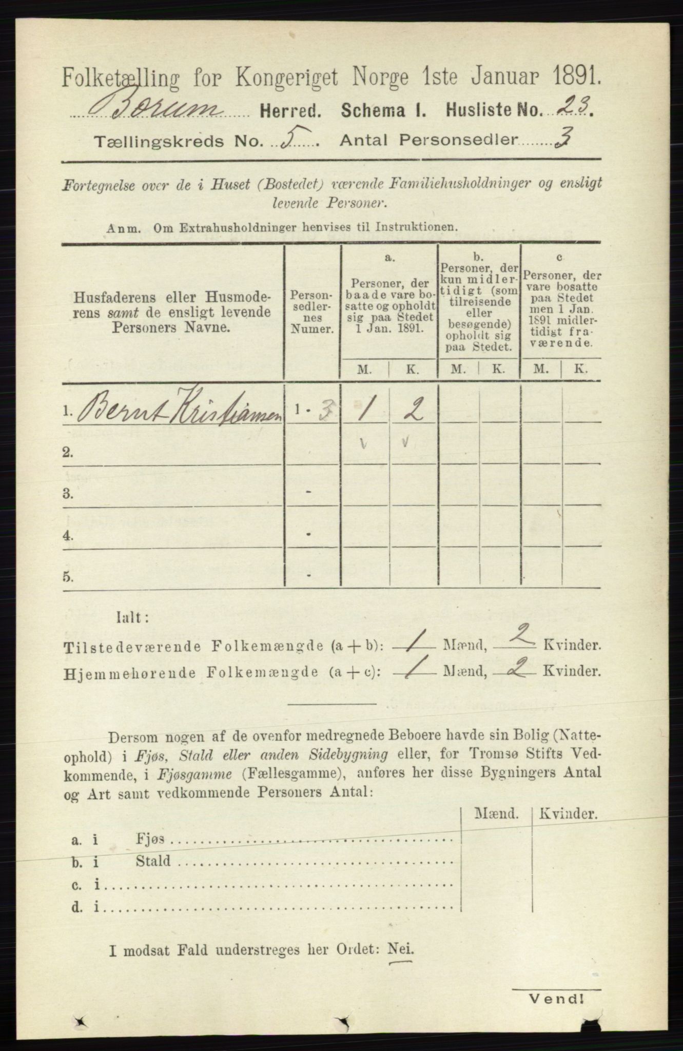 RA, 1891 census for 0219 Bærum, 1891, p. 2959