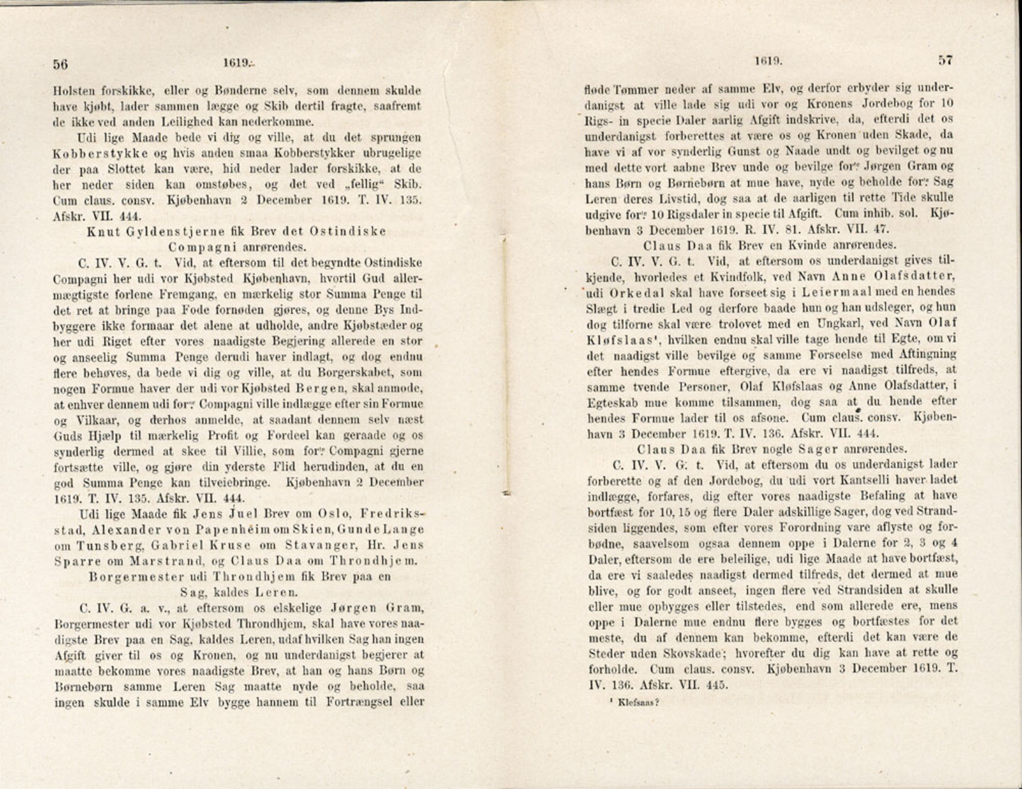 Publikasjoner utgitt av Det Norske Historiske Kildeskriftfond, PUBL/-/-/-: Norske Rigs-Registranter, bind 5, 1619-1627, p. 56-57