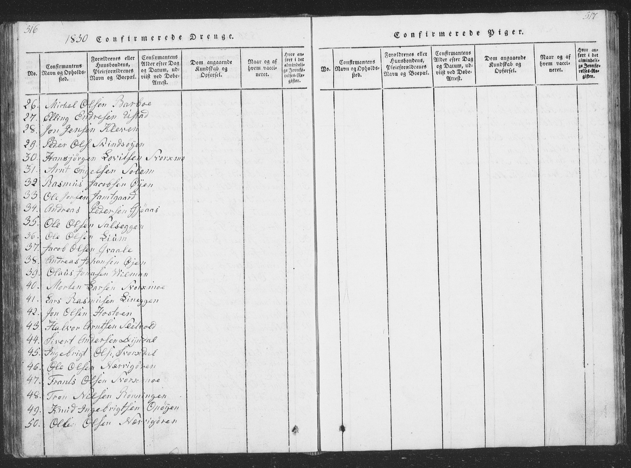 Ministerialprotokoller, klokkerbøker og fødselsregistre - Sør-Trøndelag, AV/SAT-A-1456/668/L0816: Parish register (copy) no. 668C05, 1816-1893, p. 516-517