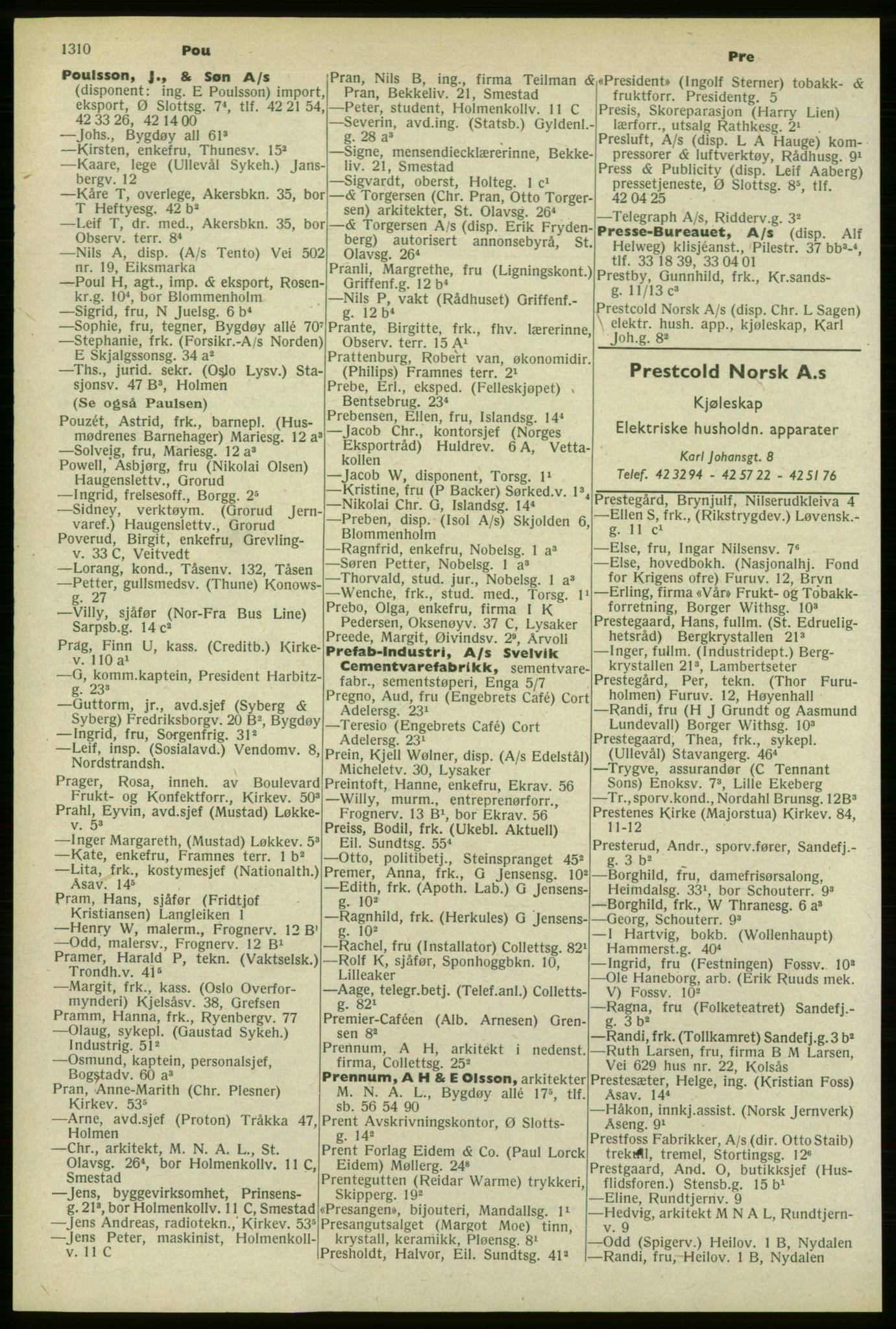 Kristiania/Oslo adressebok, PUBL/-, 1958-1959, p. 1310