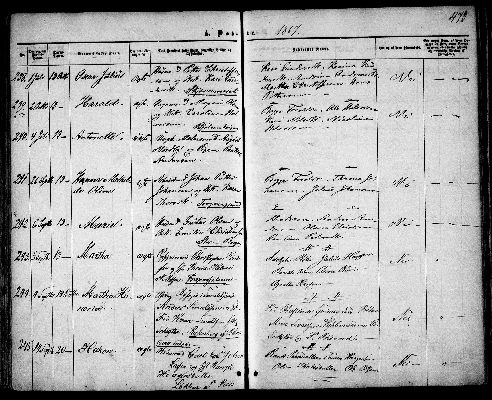 Vestre Aker prestekontor Kirkebøker, AV/SAO-A-10025/F/Fa/L0003: Parish register (official) no. 3, 1857-1868, p. 473