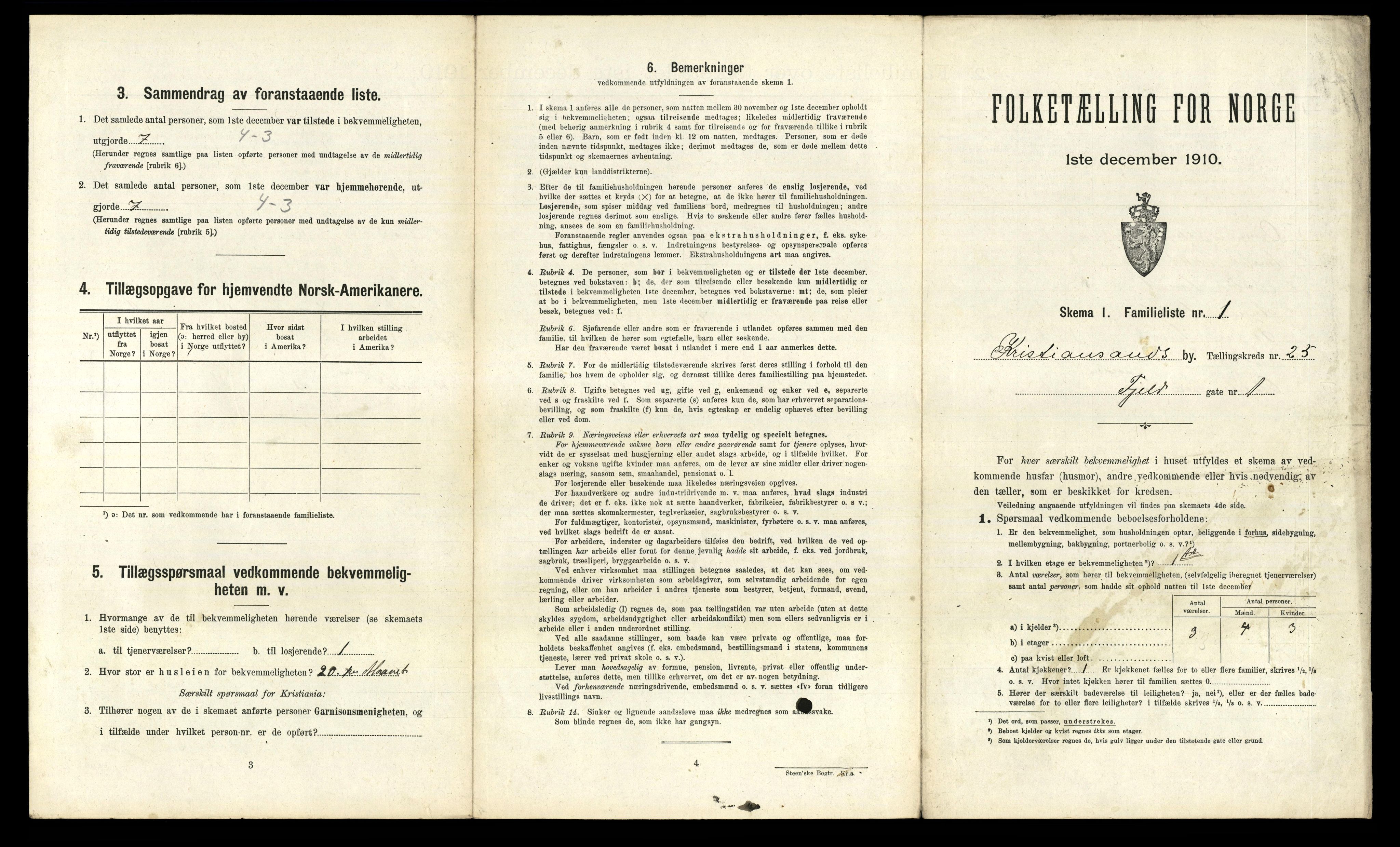 RA, 1910 census for Kristiansand, 1910, p. 6444