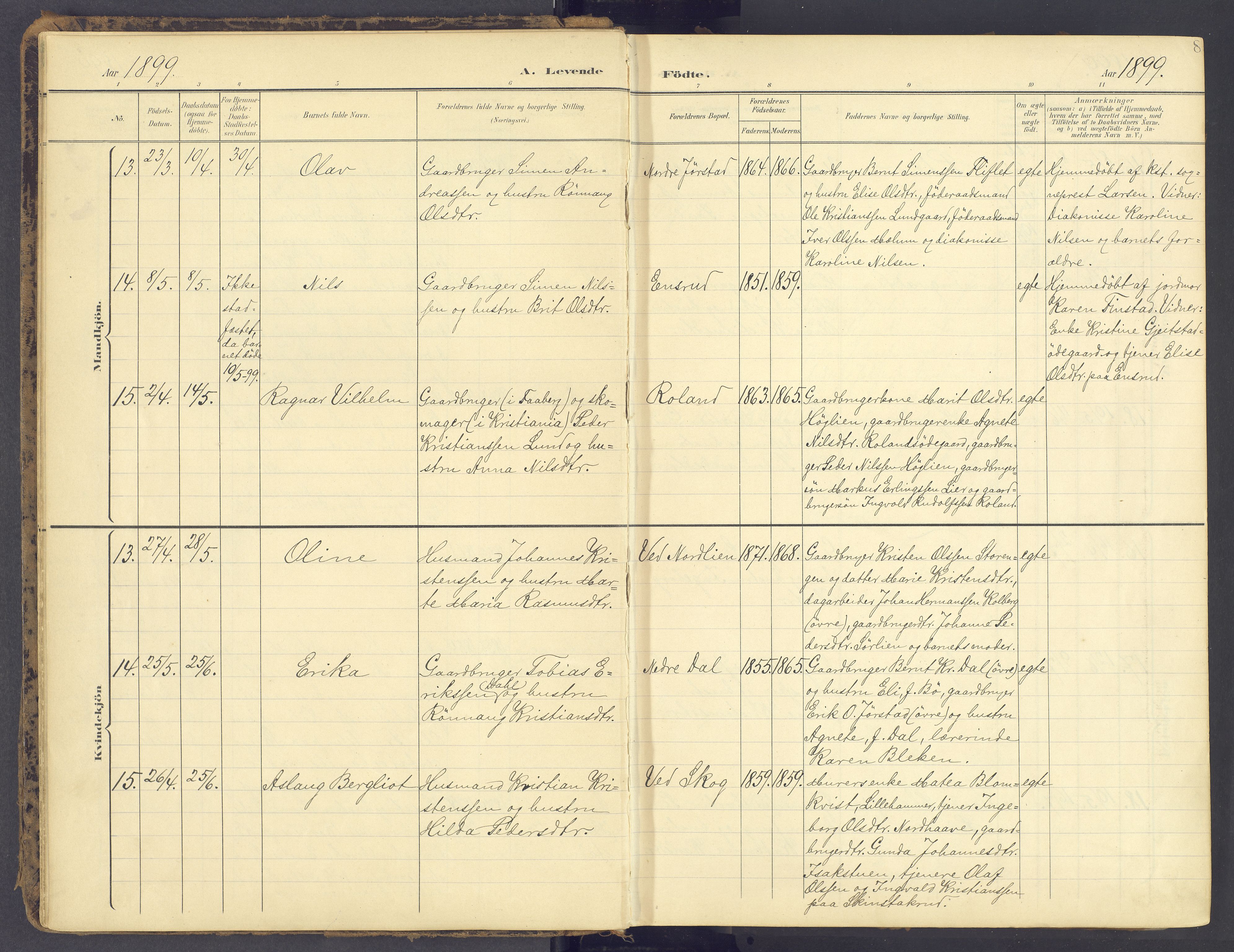 Fåberg prestekontor, AV/SAH-PREST-086/H/Ha/Haa/L0012: Parish register (official) no. 12, 1899-1915, p. 8