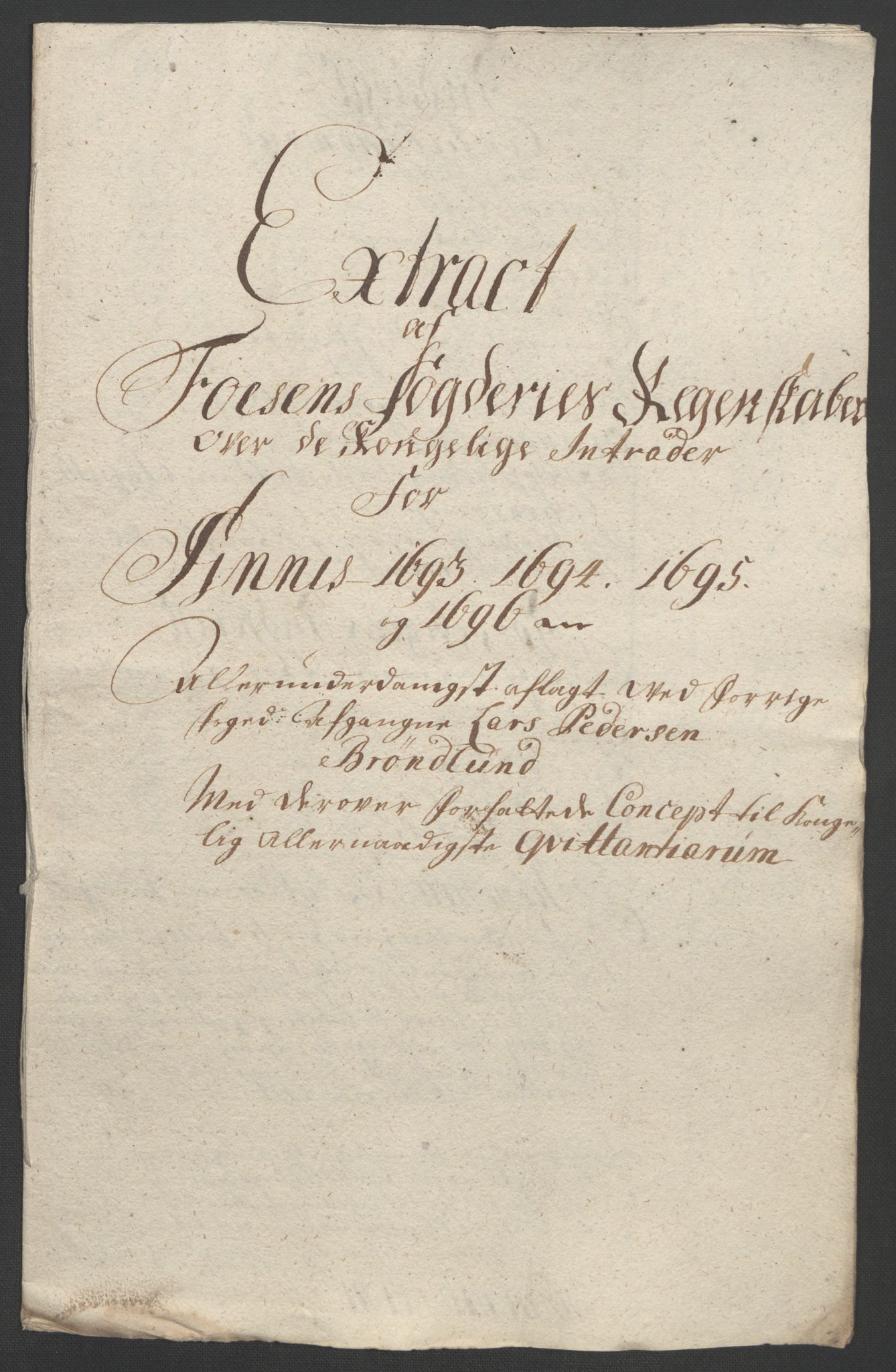 Rentekammeret inntil 1814, Reviderte regnskaper, Fogderegnskap, RA/EA-4092/R57/L3851: Fogderegnskap Fosen, 1695-1696, p. 312