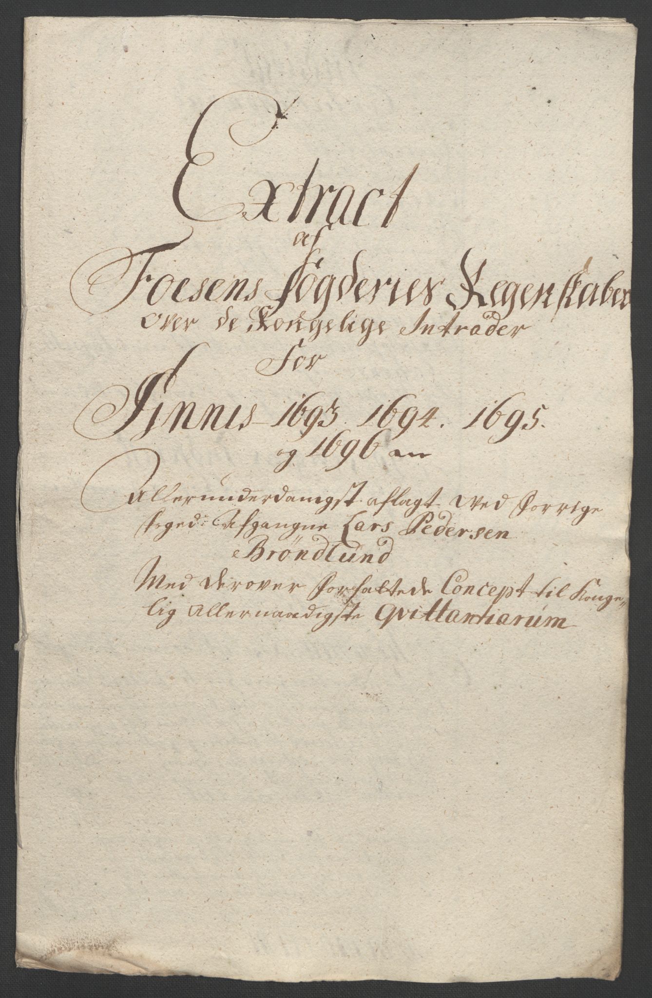 Rentekammeret inntil 1814, Reviderte regnskaper, Fogderegnskap, AV/RA-EA-4092/R57/L3851: Fogderegnskap Fosen, 1695-1696, p. 312