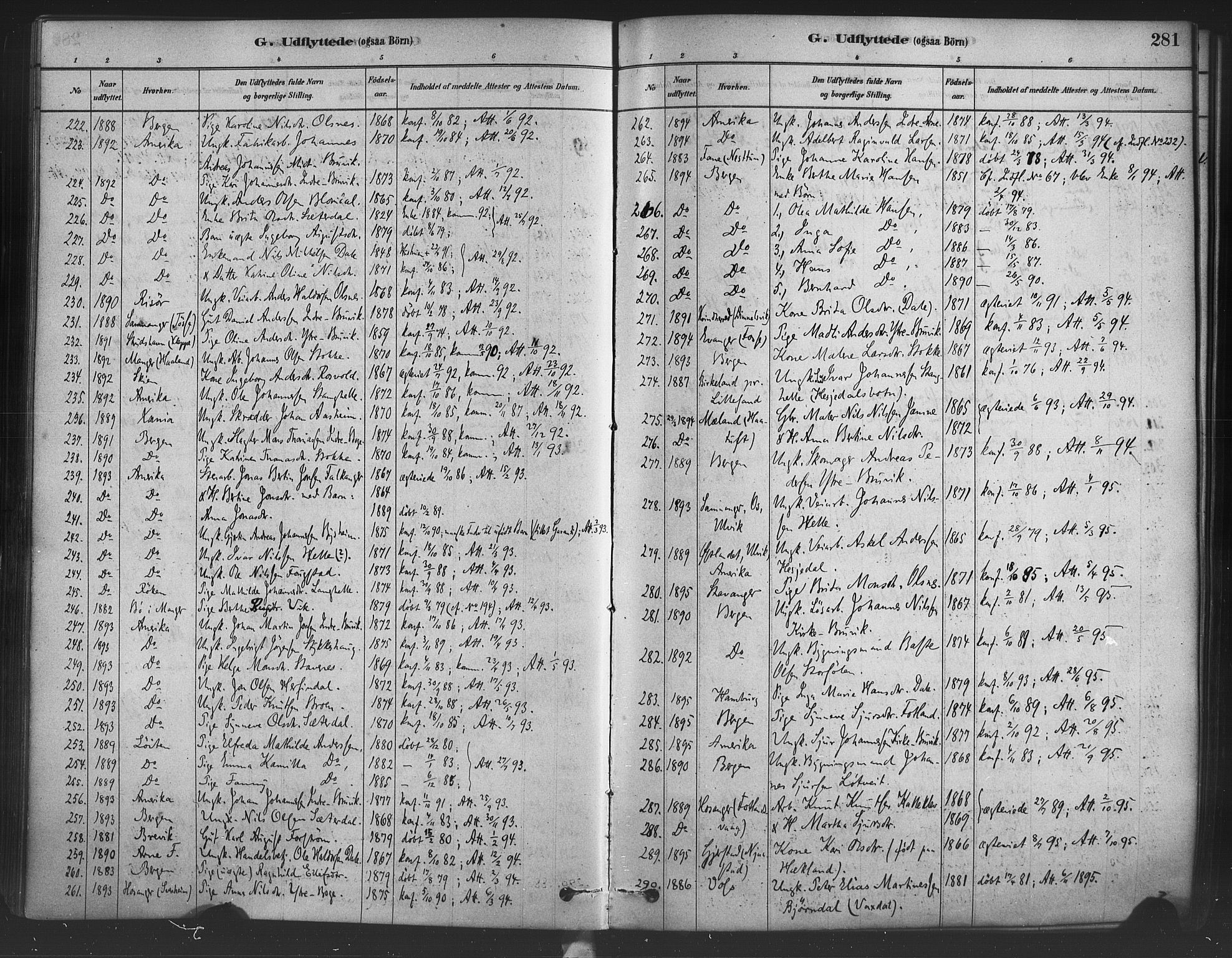 Bruvik Sokneprestembete, SAB/A-74701/H/Haa: Parish register (official) no. B 1, 1878-1904, p. 281