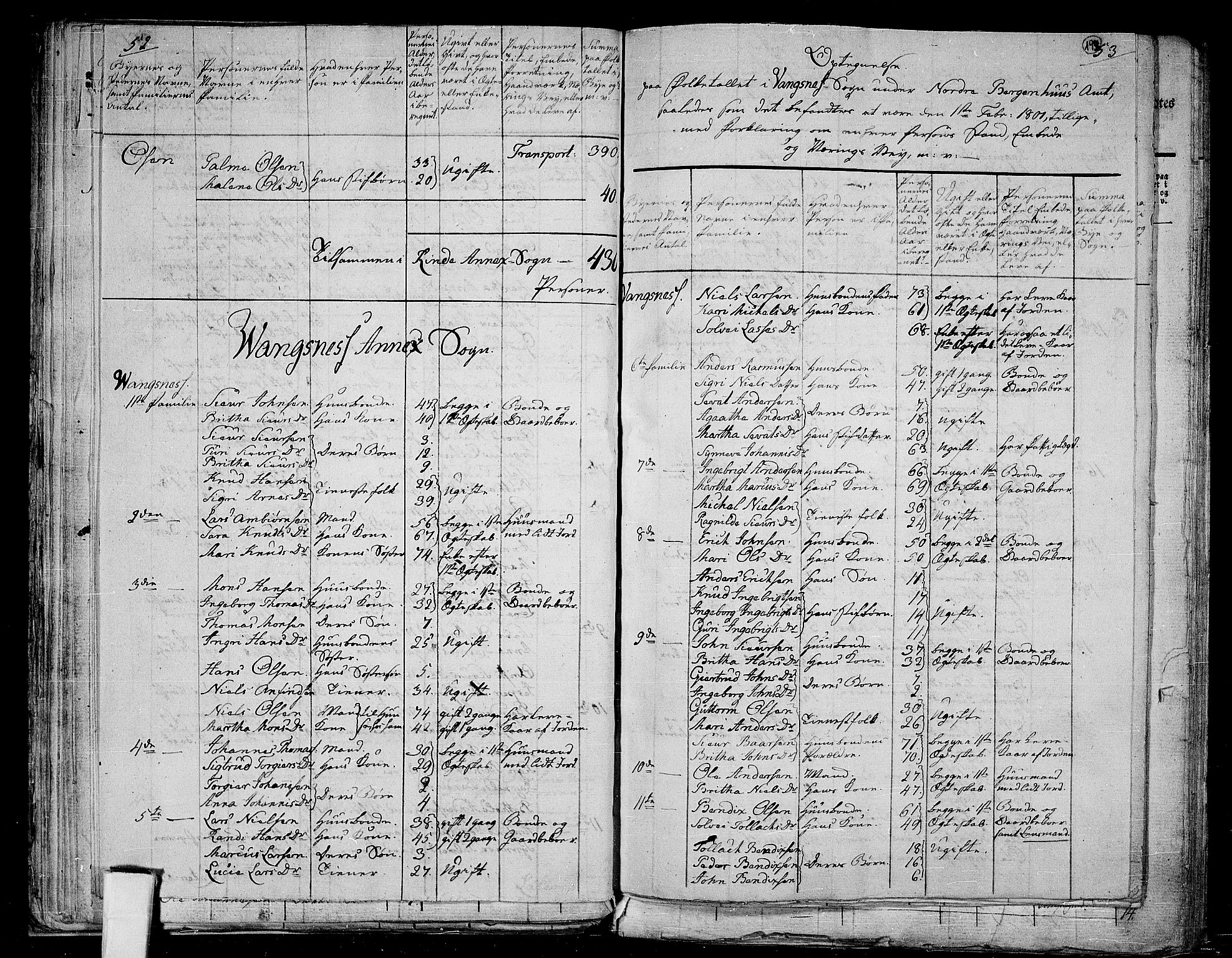 RA, 1801 census for 1419P Leikanger, 1801, p. 192b-193a