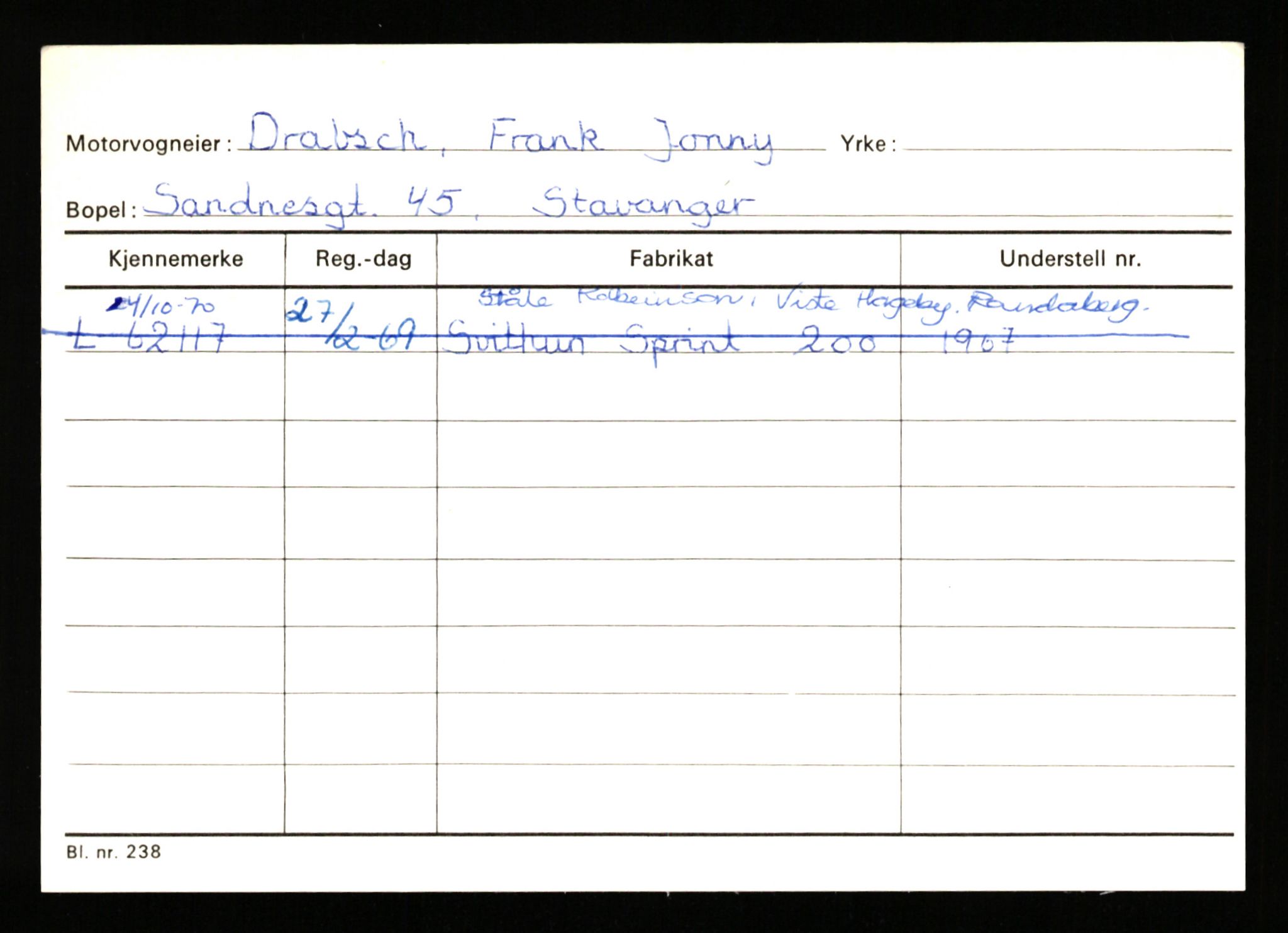 Stavanger trafikkstasjon, AV/SAST-A-101942/0/H/L0006: Dalva - Egersund, 1930-1971, p. 709