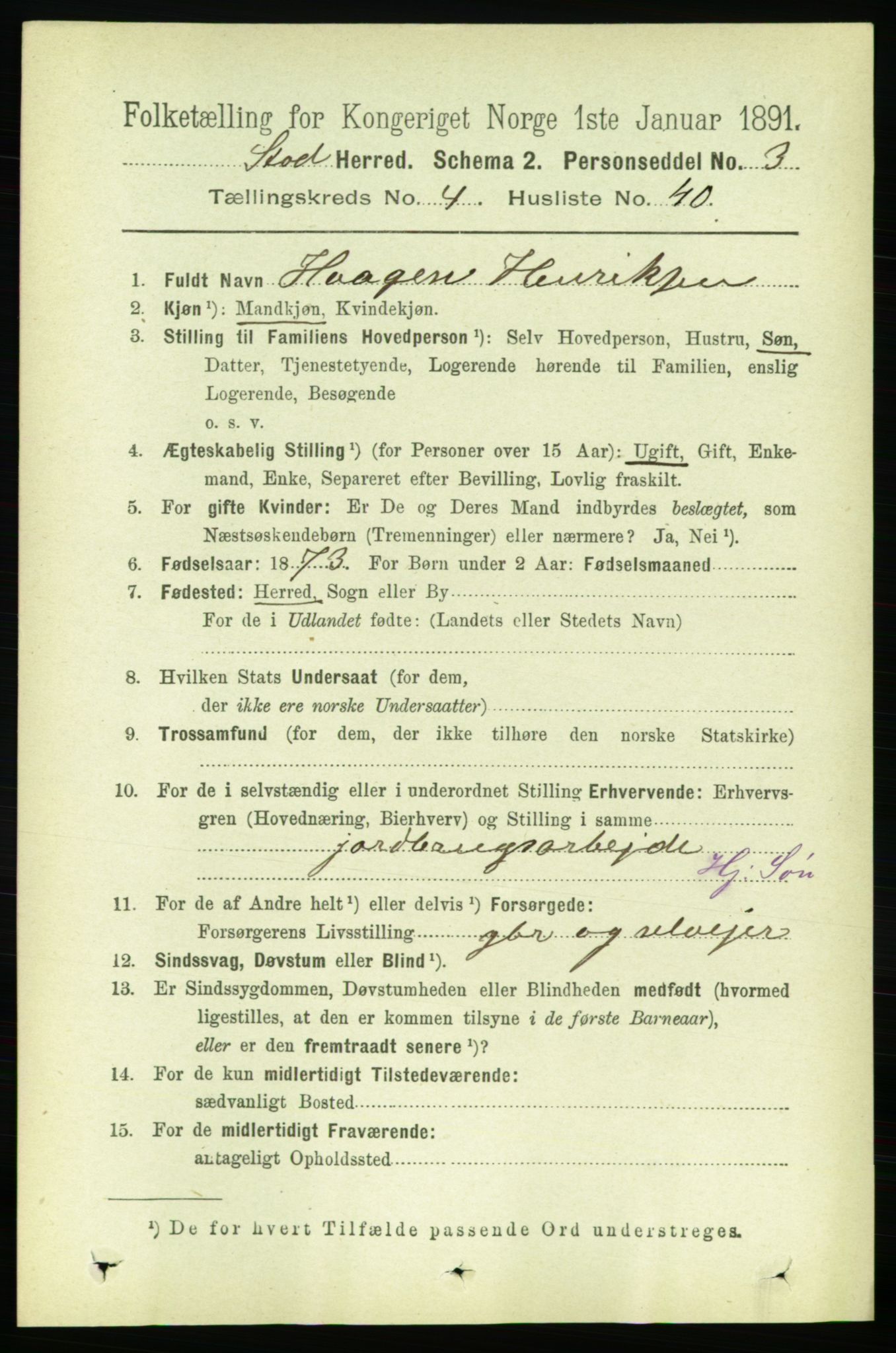 RA, 1891 census for 1734 Stod, 1891, p. 1978