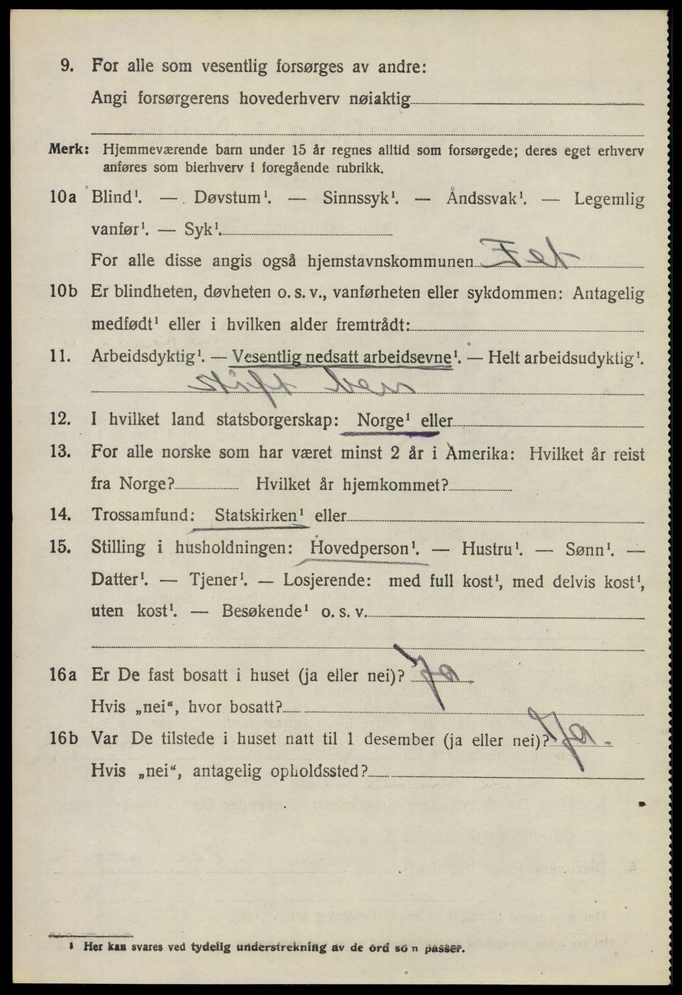 SAO, 1920 census for Fet, 1920, p. 8985