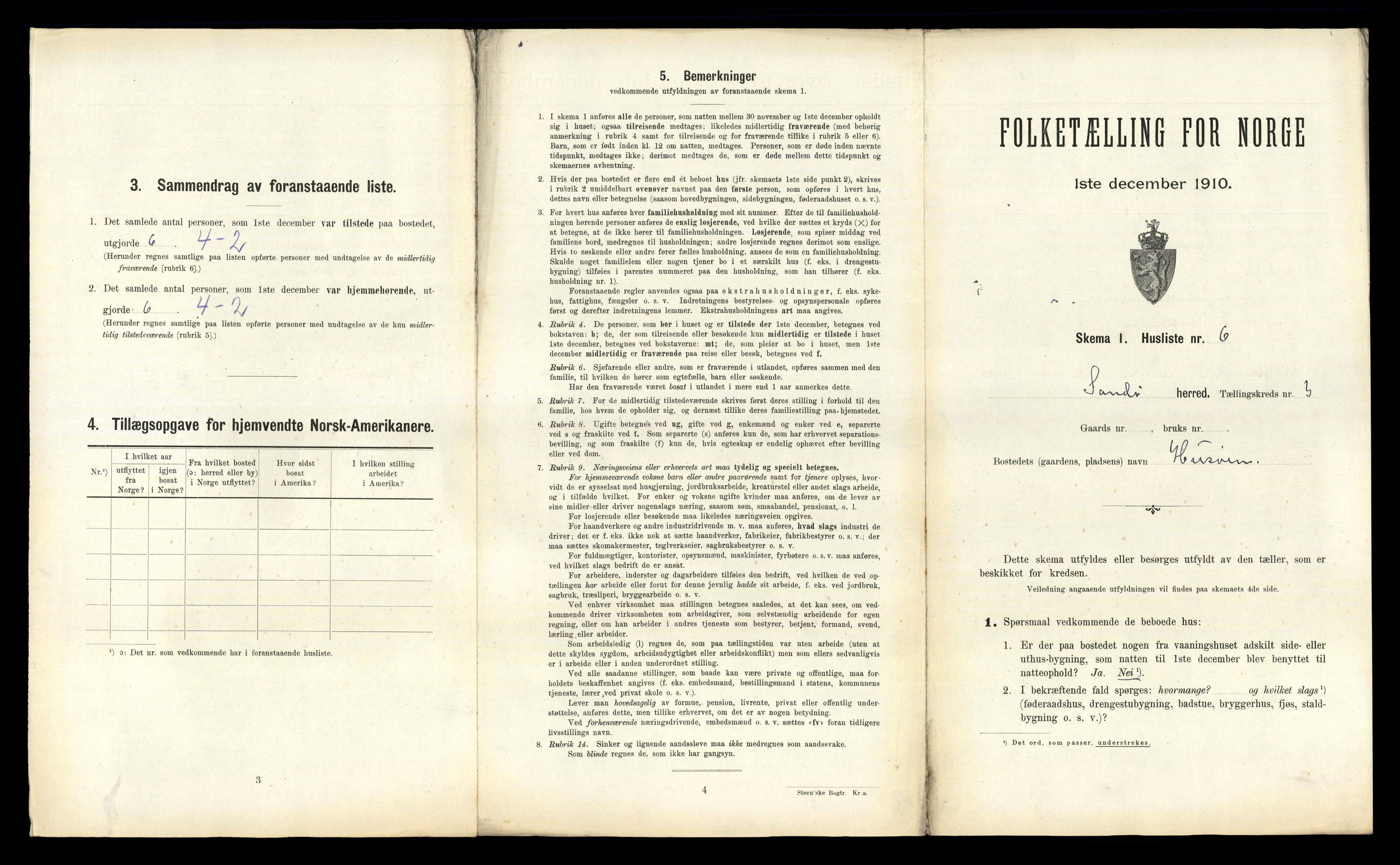 RA, 1910 census for Sandøy, 1910, p. 102