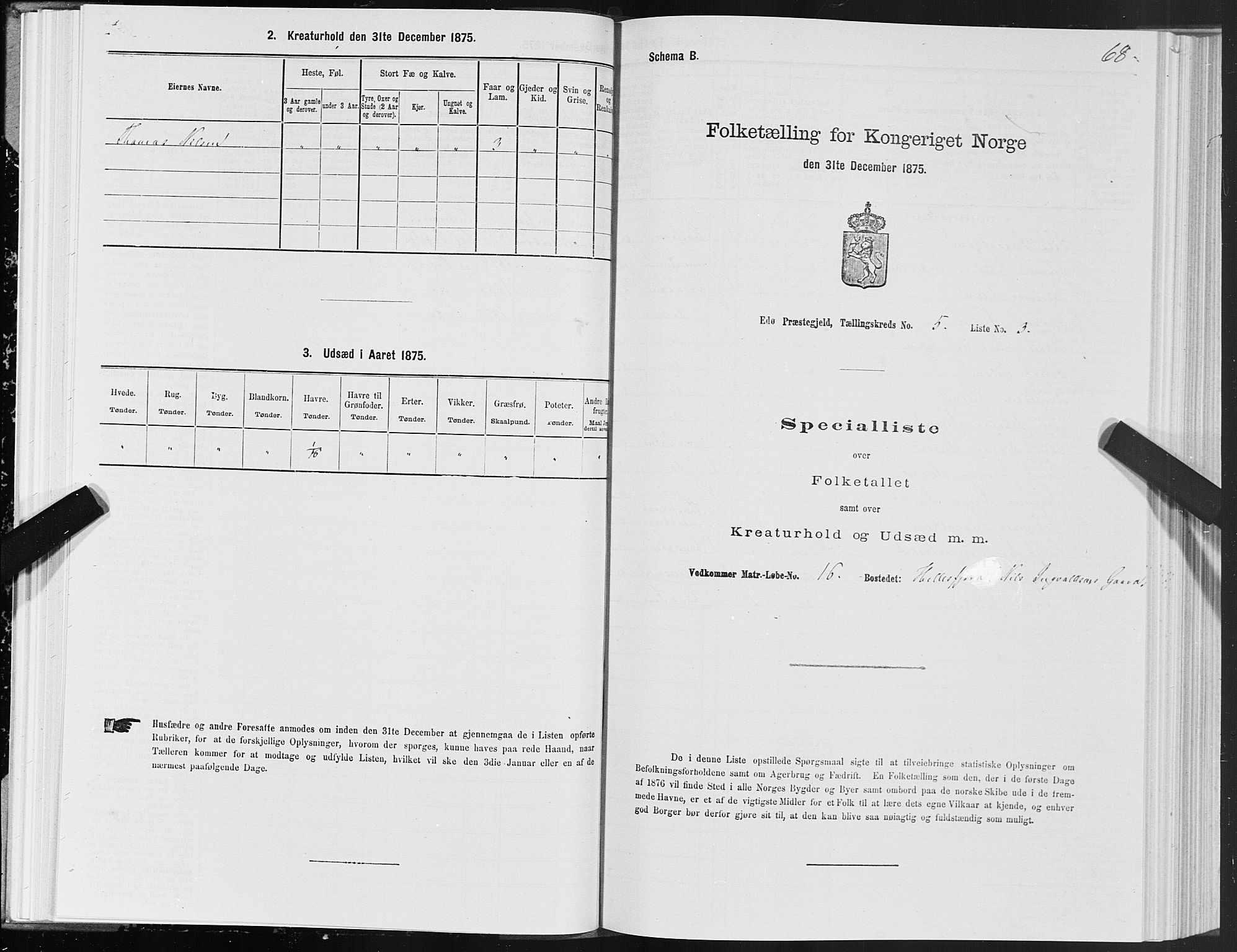 SAT, 1875 census for 1573P Edøy, 1875, p. 2068