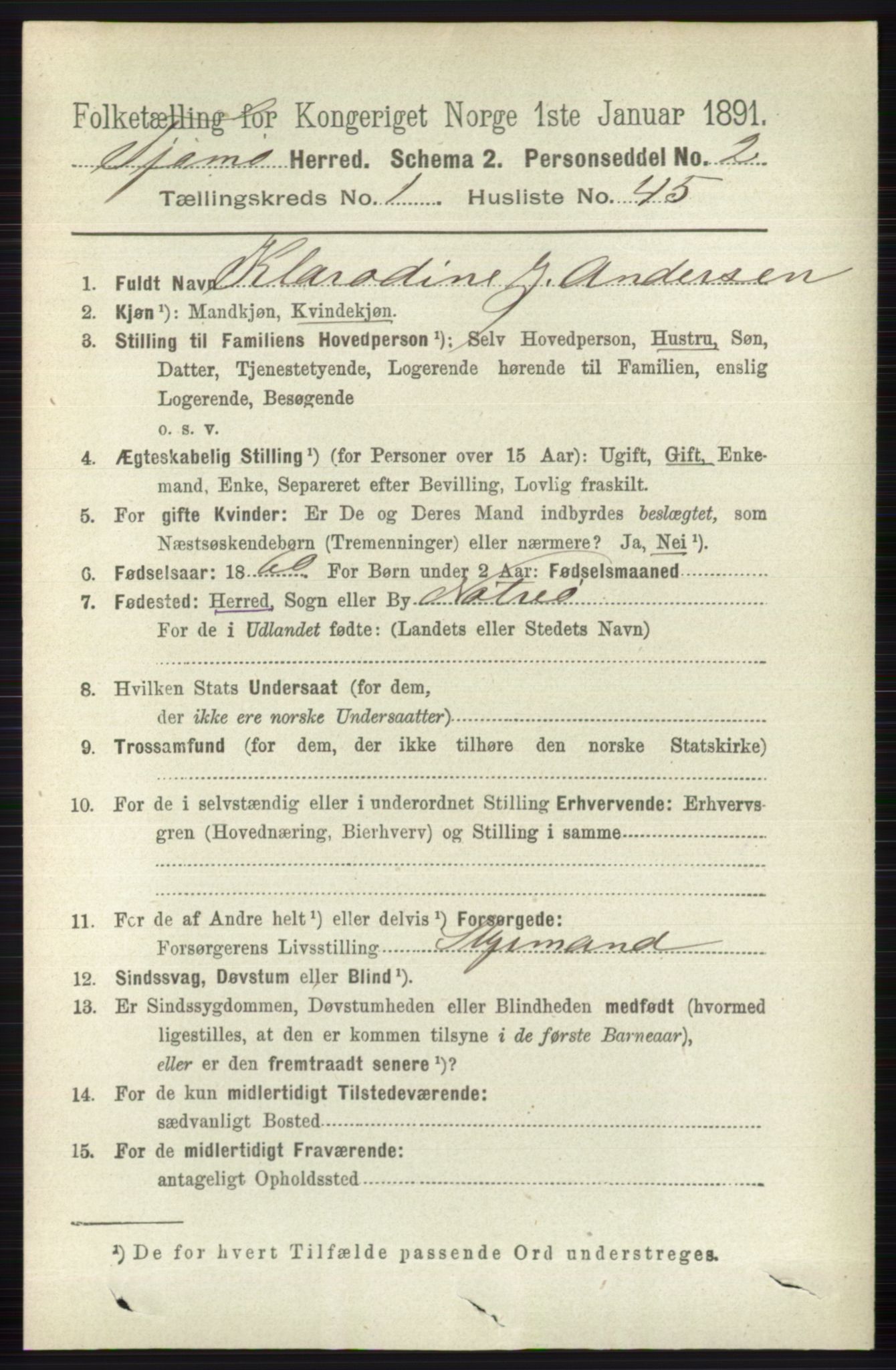 RA, 1891 census for 0723 Tjøme, 1891, p. 279