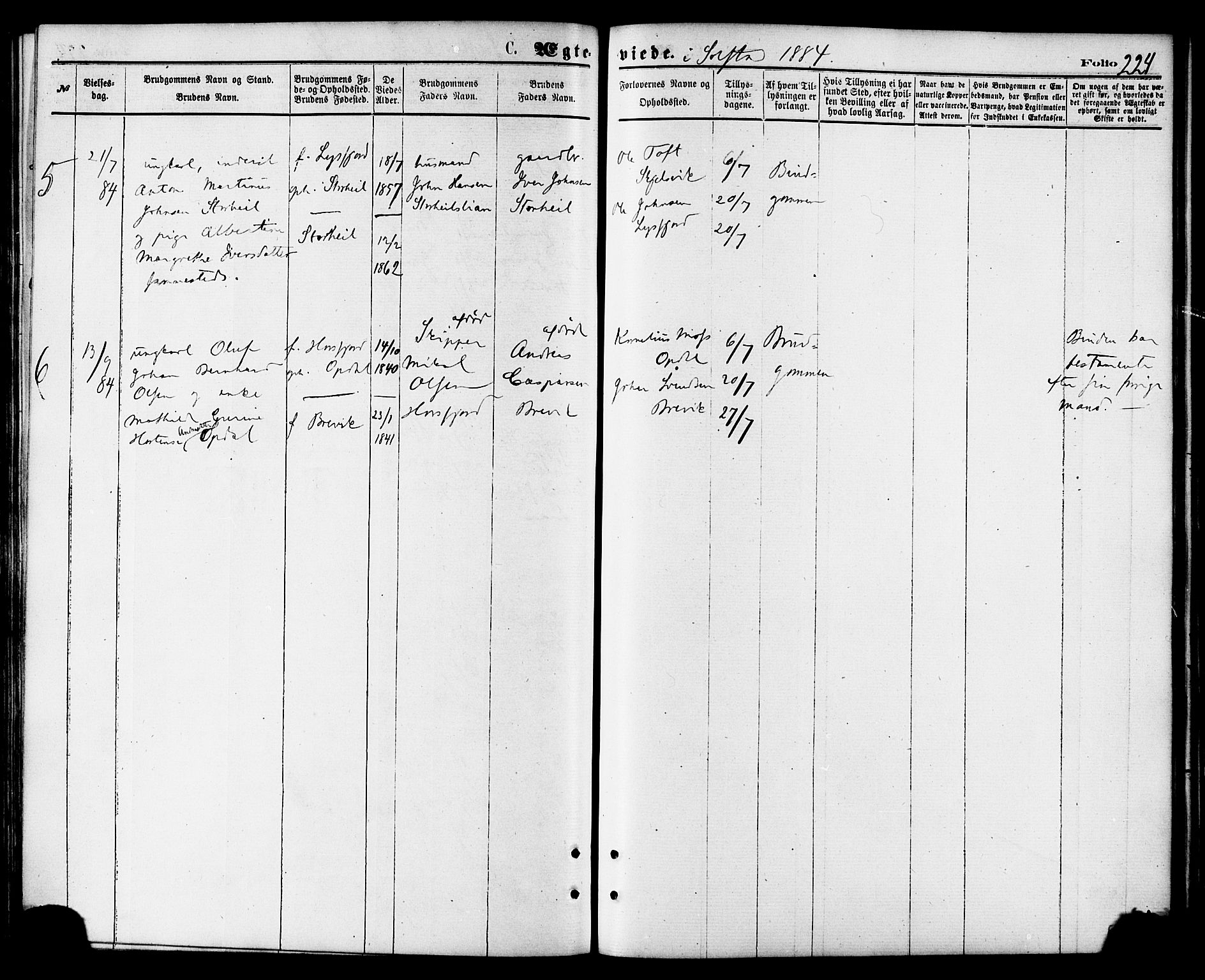 Ministerialprotokoller, klokkerbøker og fødselsregistre - Nordland, AV/SAT-A-1459/810/L0149: Parish register (official) no. 810A09 /2, 1874-1884, p. 224