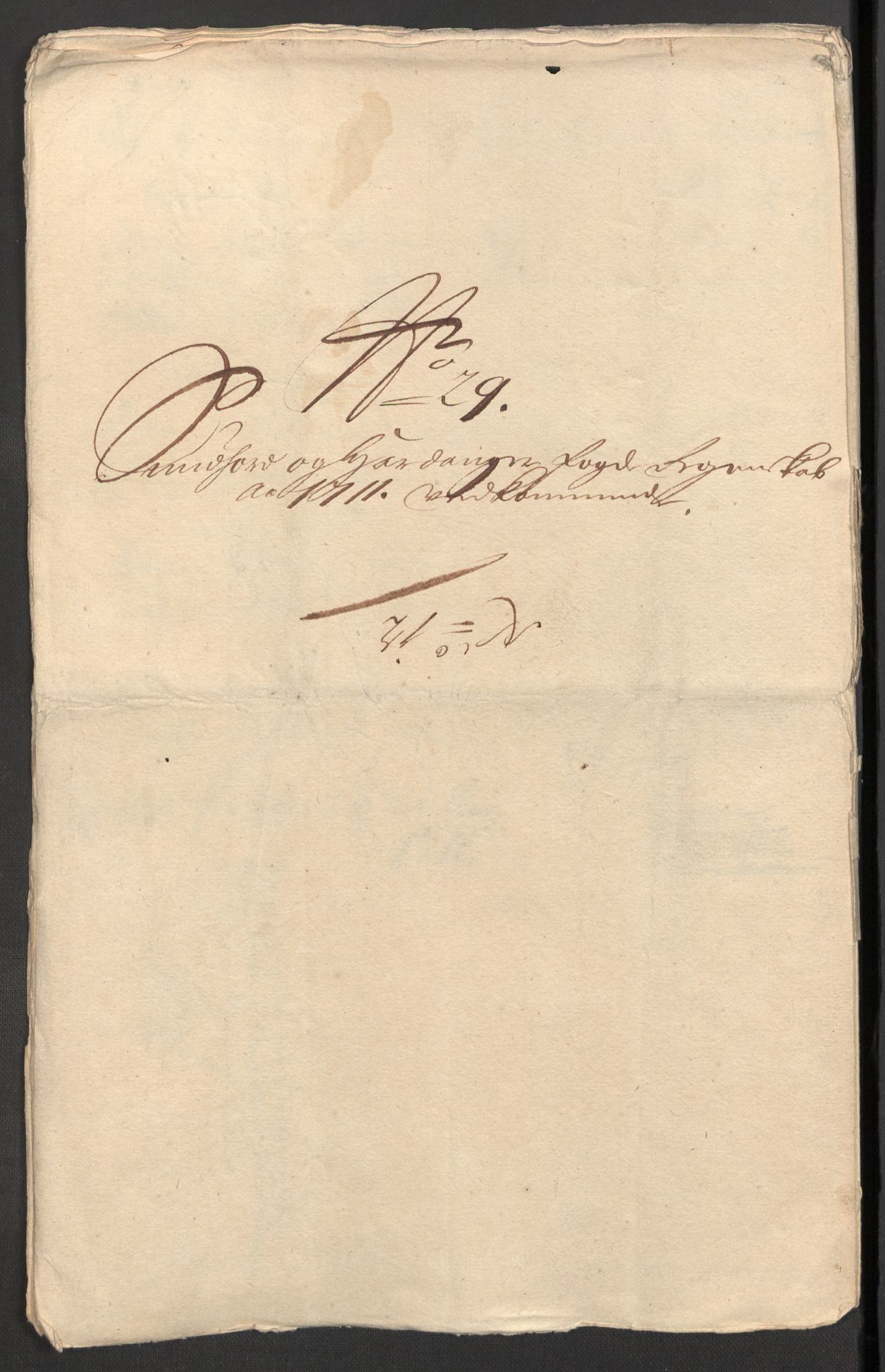 Rentekammeret inntil 1814, Reviderte regnskaper, Fogderegnskap, AV/RA-EA-4092/R48/L2987: Fogderegnskap Sunnhordland og Hardanger, 1711, p. 657