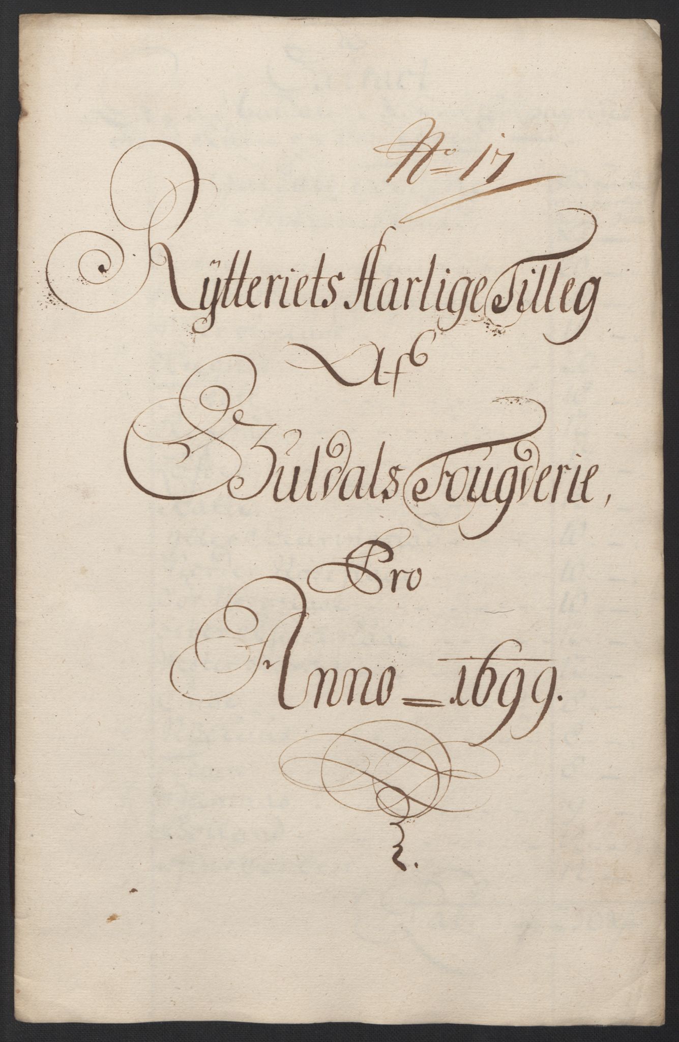 Rentekammeret inntil 1814, Reviderte regnskaper, Fogderegnskap, AV/RA-EA-4092/R60/L3949: Fogderegnskap Orkdal og Gauldal, 1699, p. 369