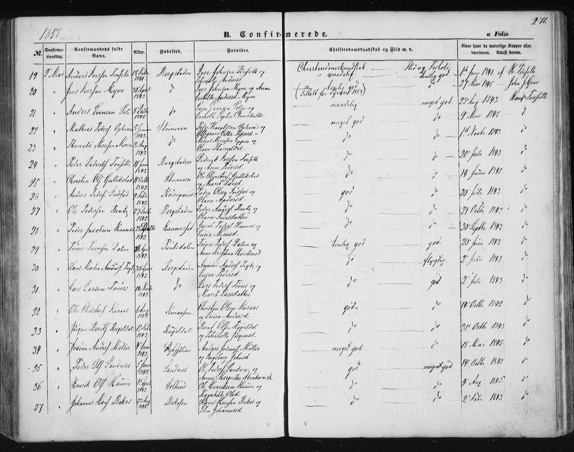 Ministerialprotokoller, klokkerbøker og fødselsregistre - Sør-Trøndelag, AV/SAT-A-1456/681/L0931: Parish register (official) no. 681A09, 1845-1859, p. 271