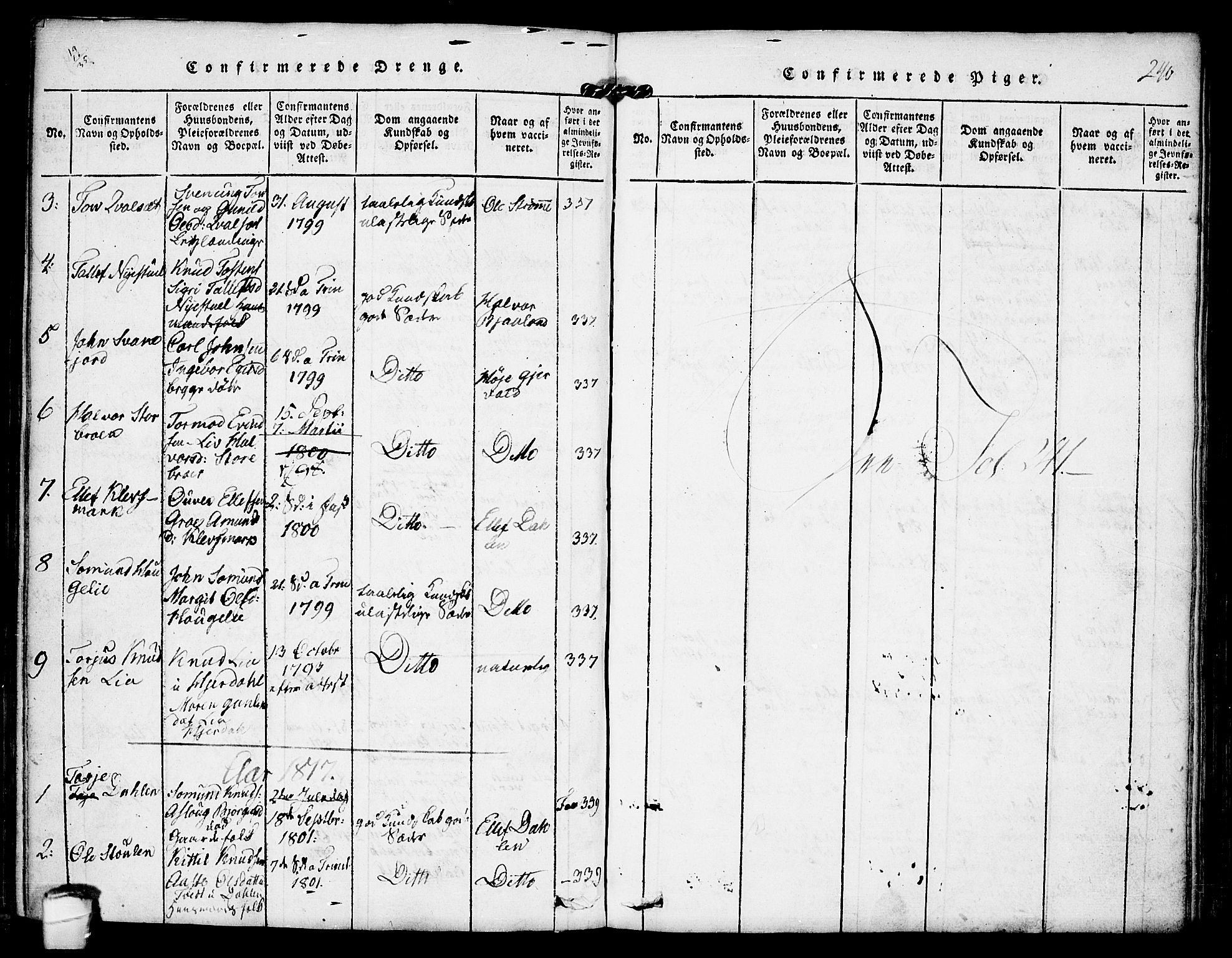 Kviteseid kirkebøker, SAKO/A-276/F/Fb/L0001: Parish register (official) no. II 1, 1815-1836, p. 240