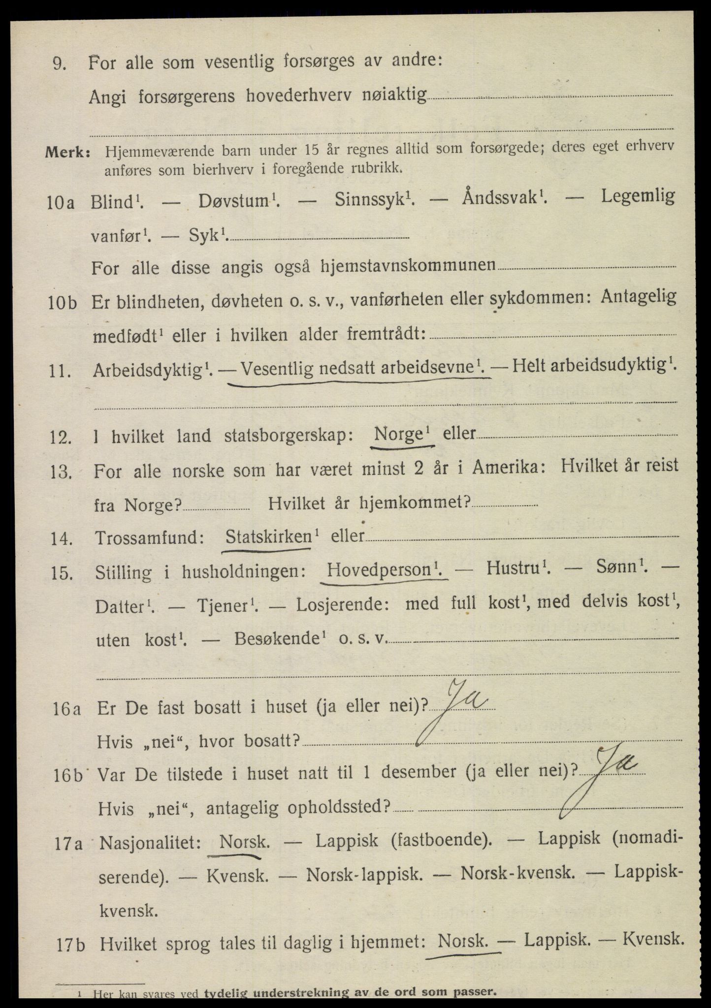 SAT, 1920 census for Skogn, 1920, p. 6996