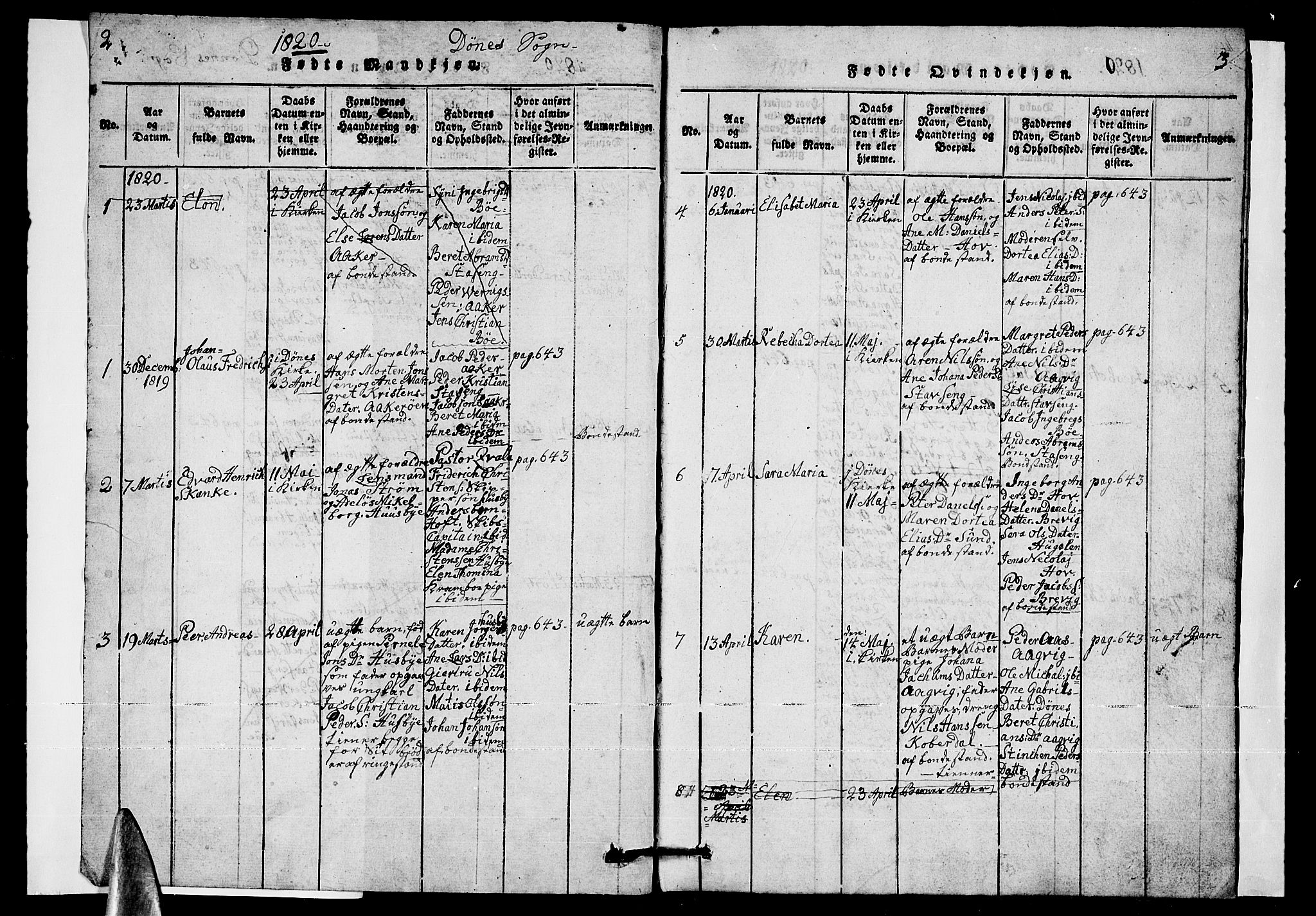 Ministerialprotokoller, klokkerbøker og fødselsregistre - Nordland, AV/SAT-A-1459/835/L0529: Parish register (copy) no. 835C01, 1820-1828, p. 2-3