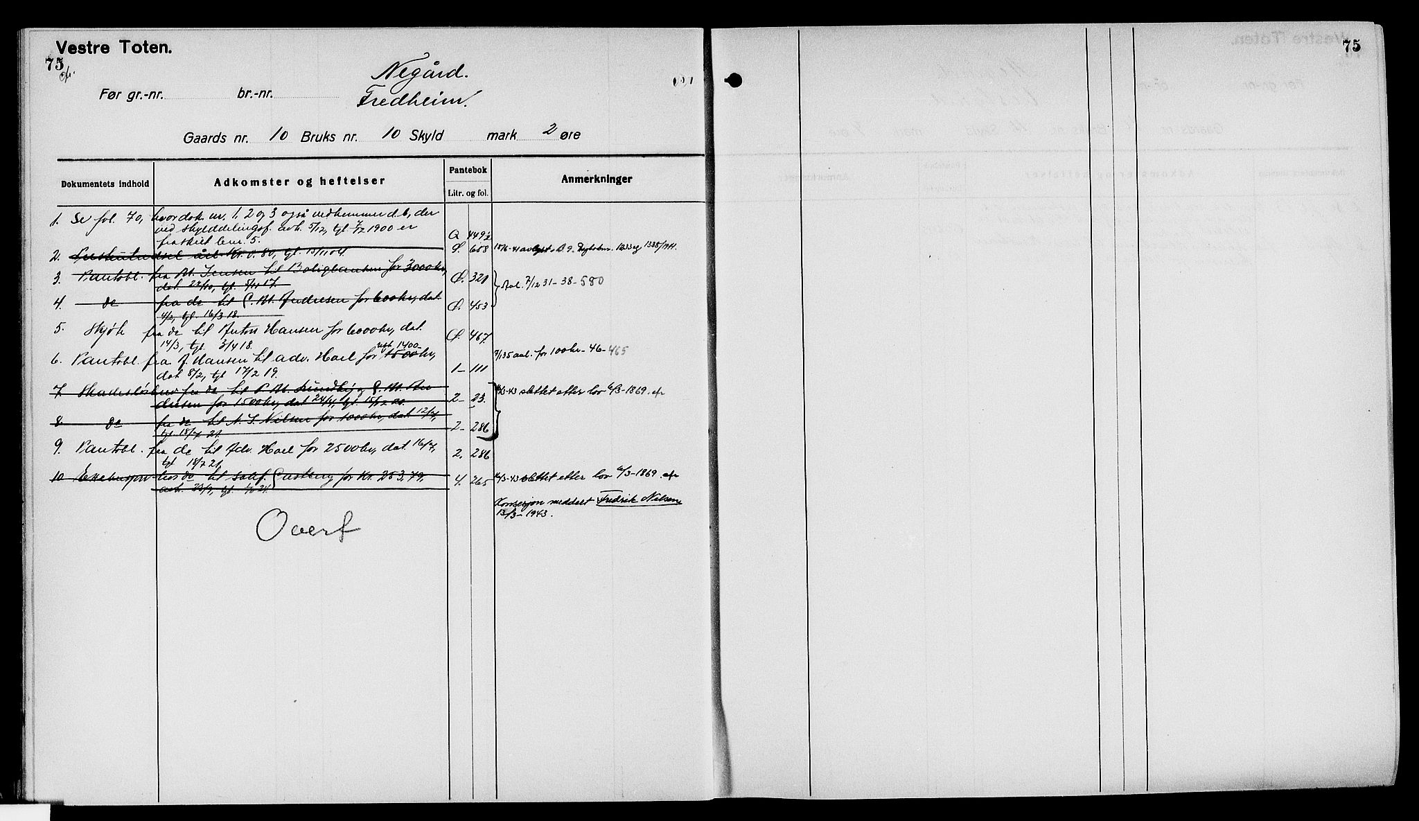 Toten tingrett, AV/SAH-TING-006/H/Ha/Haa/L0040: Mortgage register no. 40, 1925, p. 75