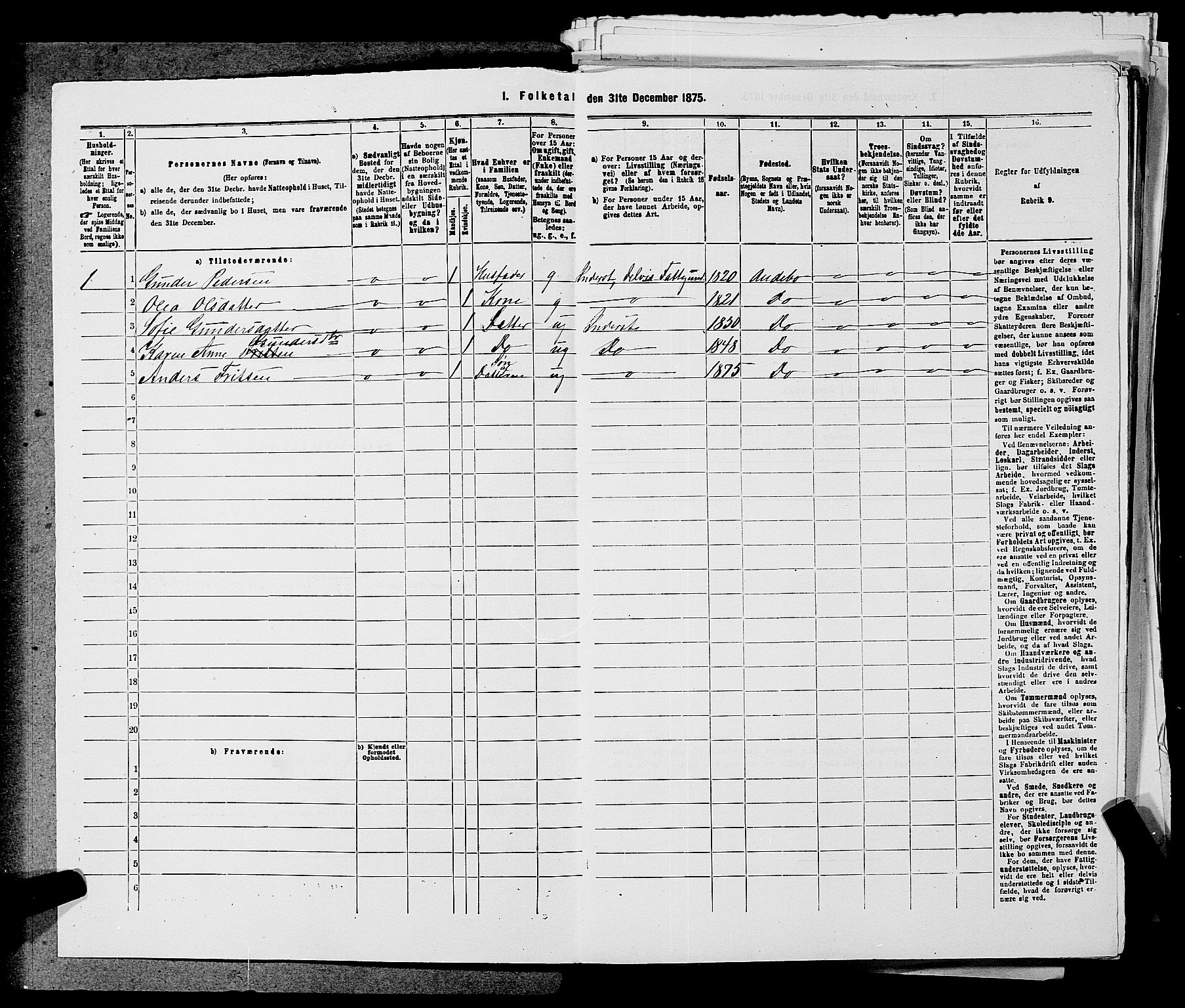 SAKO, 1875 census for 0719P Andebu, 1875, p. 722