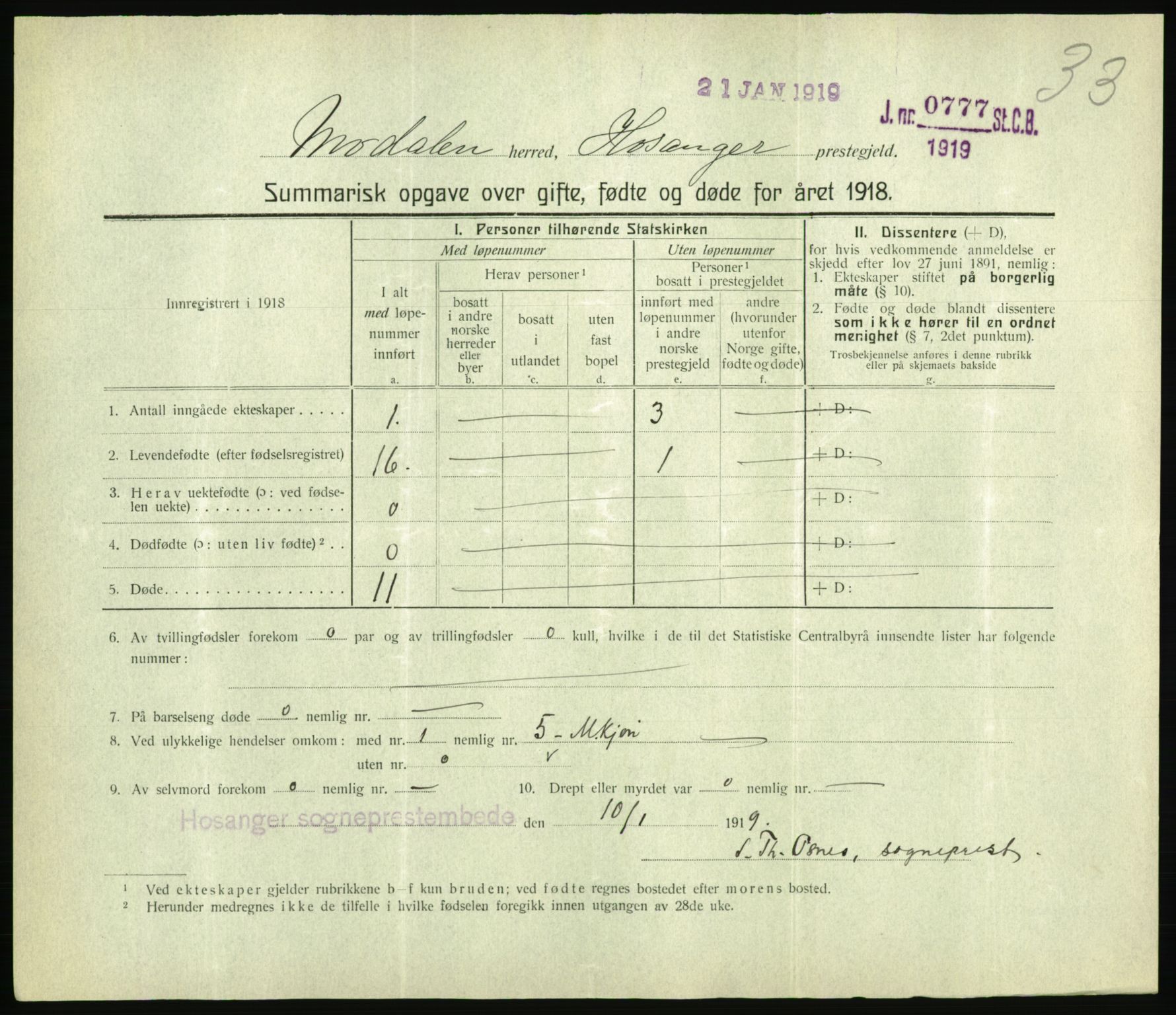 Statistisk sentralbyrå, Sosiodemografiske emner, Befolkning, RA/S-2228/D/Df/Dfb/Dfbh/L0059: Summariske oppgaver over gifte, fødte og døde for hele landet., 1918, p. 955