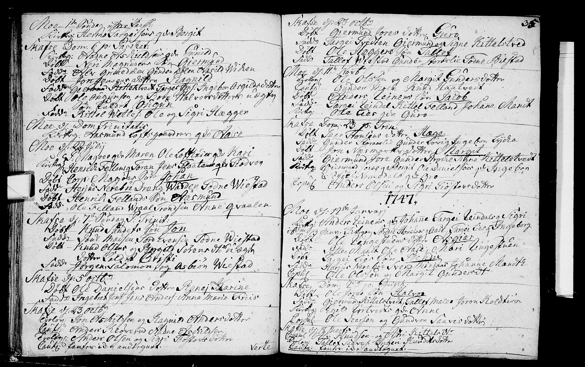 Mo kirkebøker, SAKO/A-286/F/Fa/L0001: Parish register (official) no. I 1, 1724-1748, p. 35