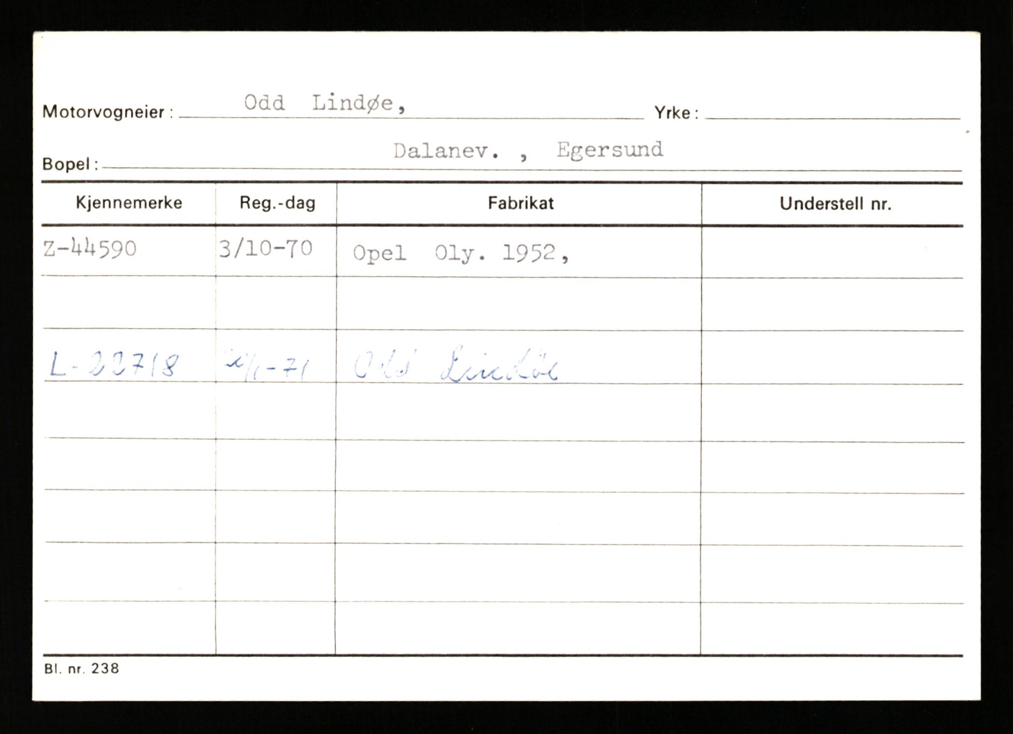 Stavanger trafikkstasjon, AV/SAST-A-101942/0/G/L0006: Registreringsnummer: 34250 - 49007, 1930-1971, p. 2674