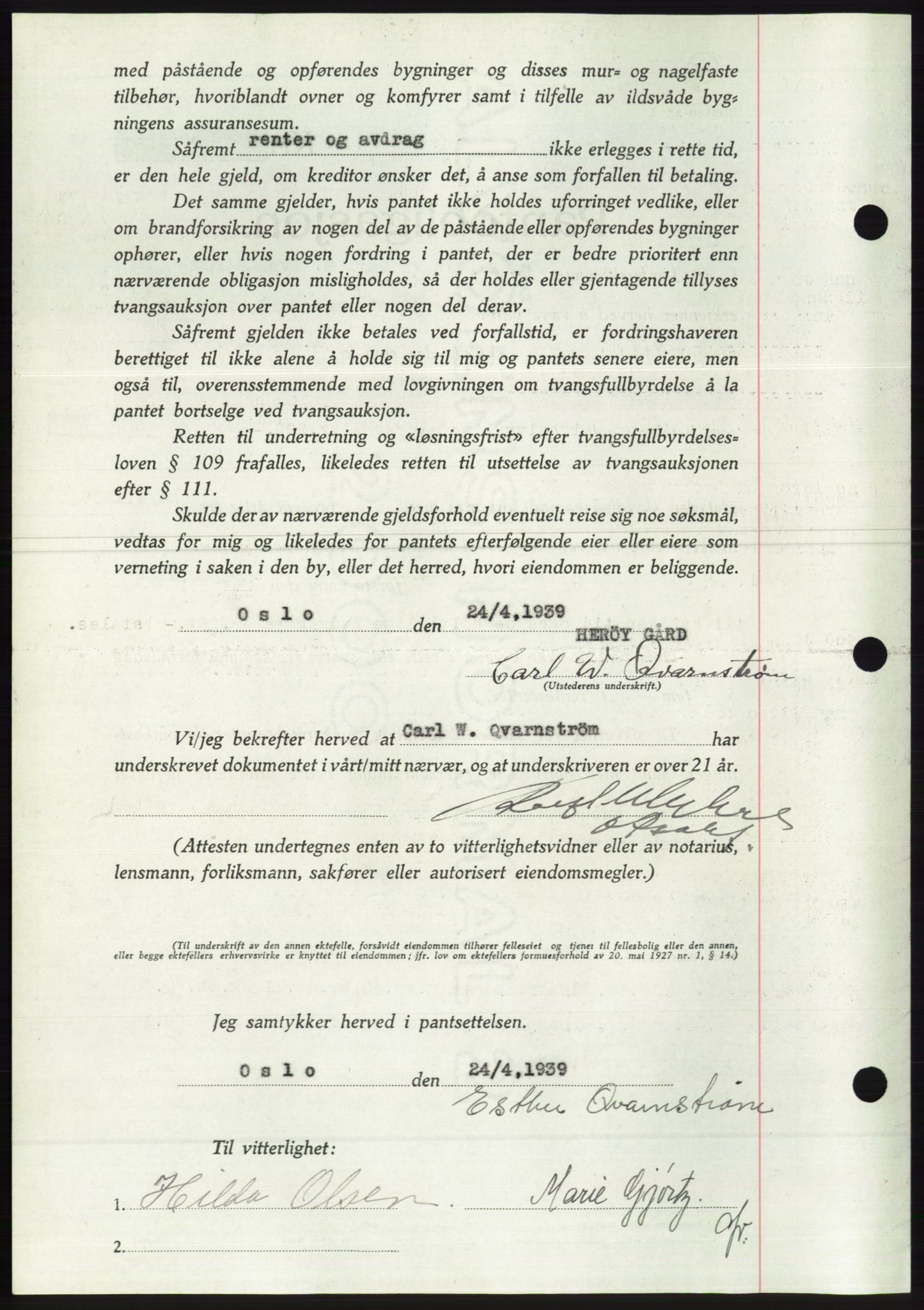 Søre Sunnmøre sorenskriveri, AV/SAT-A-4122/1/2/2C/L0068: Mortgage book no. 62, 1939-1939, Diary no: : 615/1939