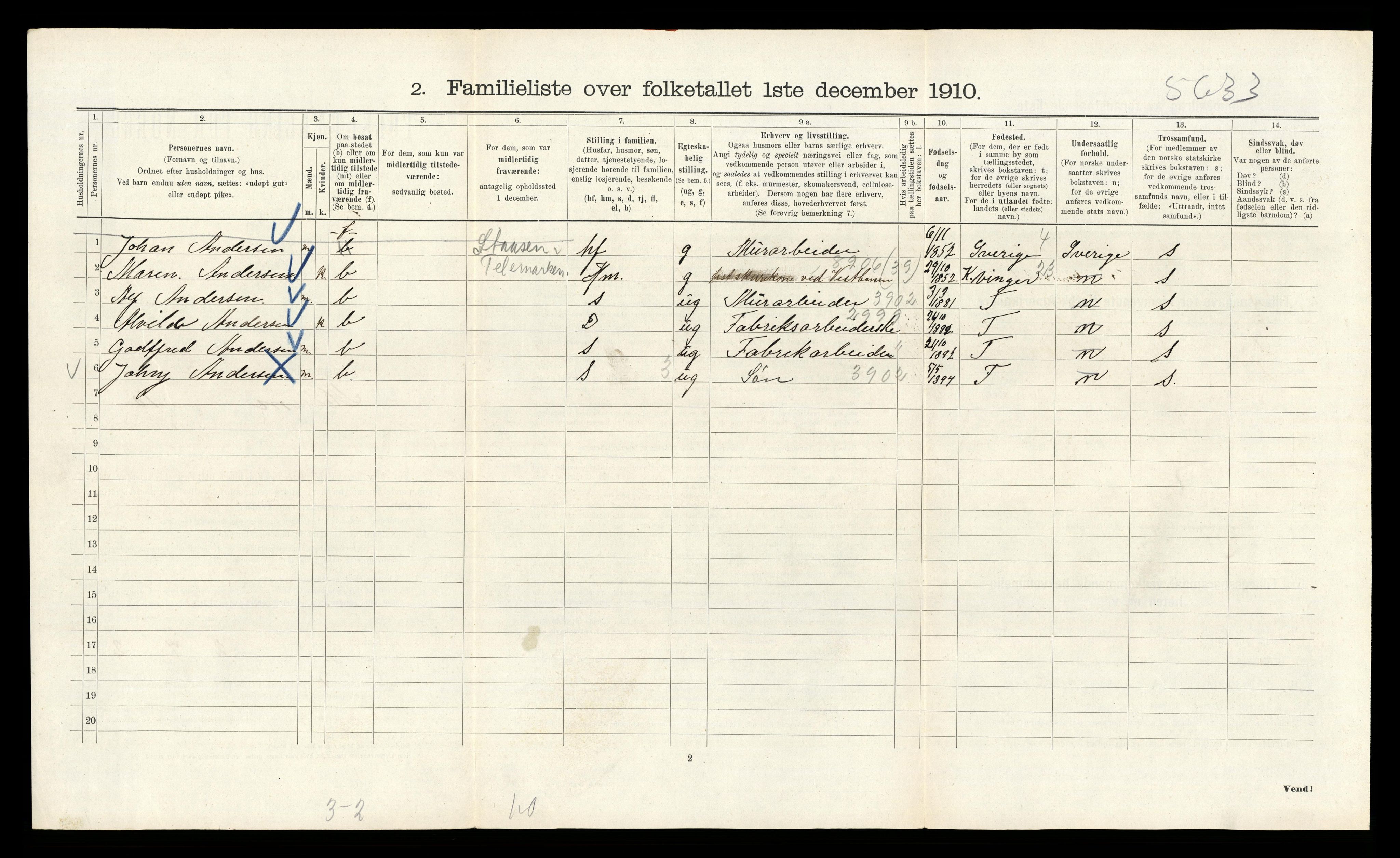 RA, 1910 census for Kristiania, 1910, p. 63476