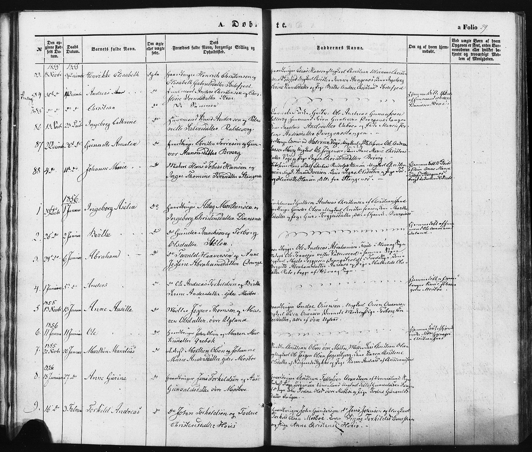 Oddernes sokneprestkontor, SAK/1111-0033/F/Fa/Faa/L0007: Parish register (official) no. A 7, 1851-1863, p. 29