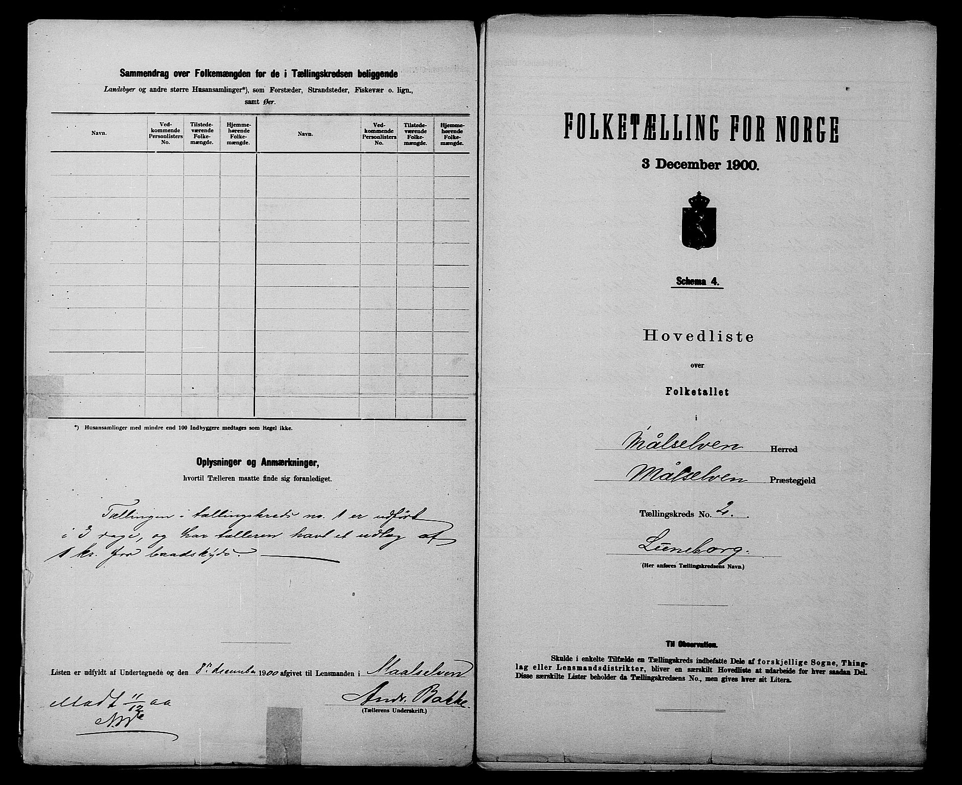 SATØ, 1900 census for Målselv, 1900, p. 6