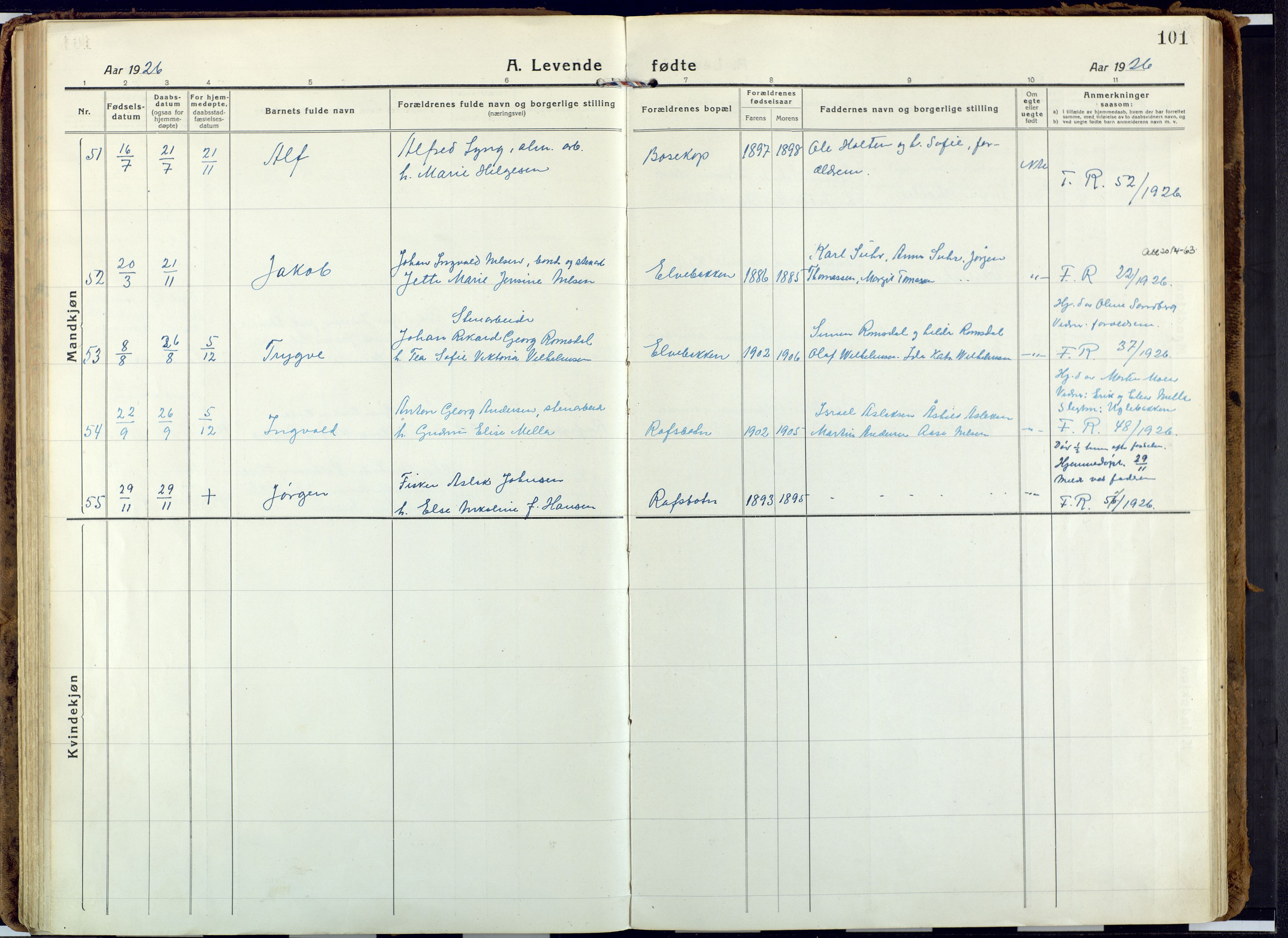 Alta sokneprestkontor, AV/SATØ-S-1338/H/Ha: Parish register (official) no. 6, 1918-1931, p. 101