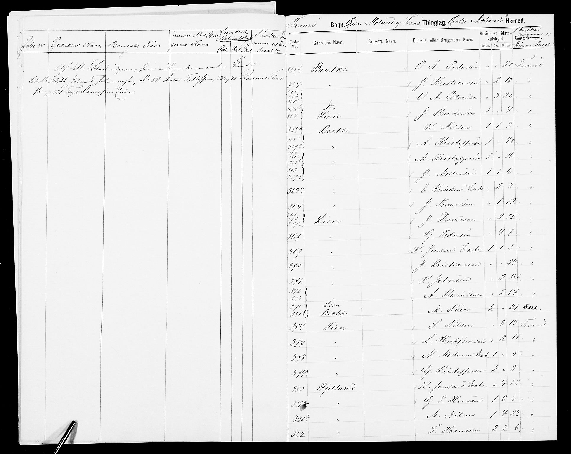 SAK, 1875 census for 0918P Austre Moland, 1875, p. 26