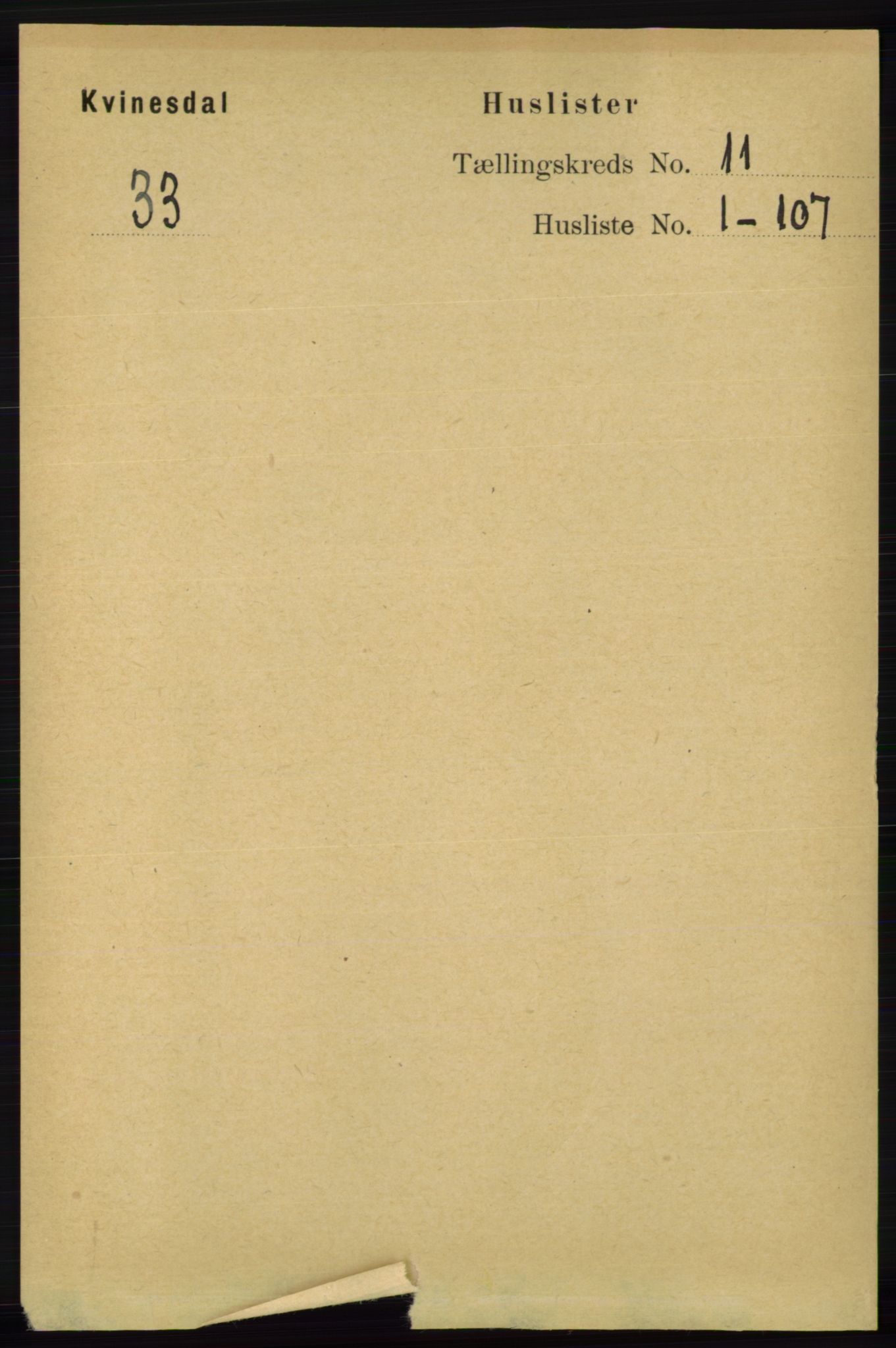 RA, 1891 census for 1037 Kvinesdal, 1891, p. 4391
