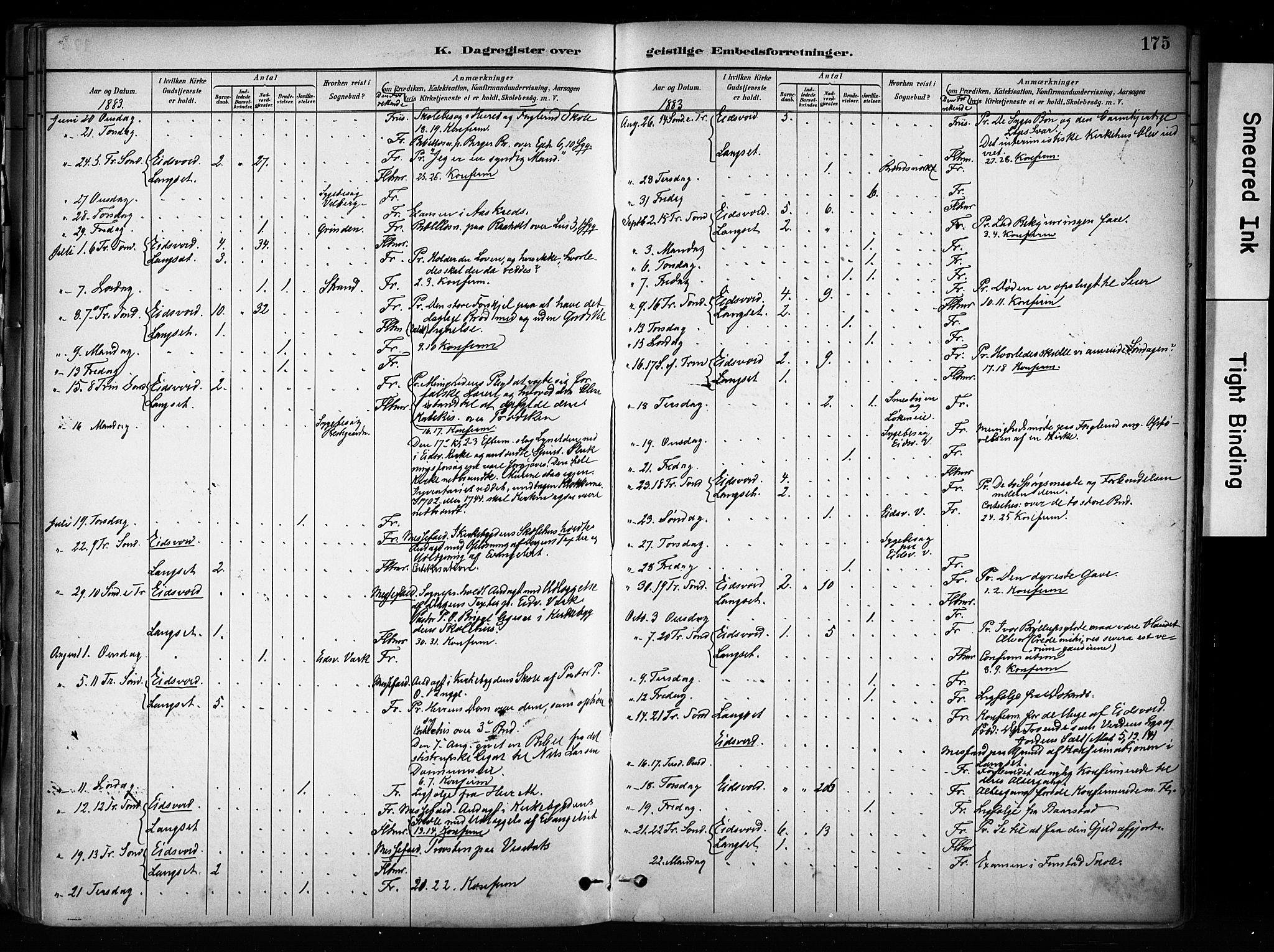 Eidsvoll prestekontor Kirkebøker, AV/SAO-A-10888/F/Fa/L0003: Parish register (official) no. I 3, 1882-1895, p. 175