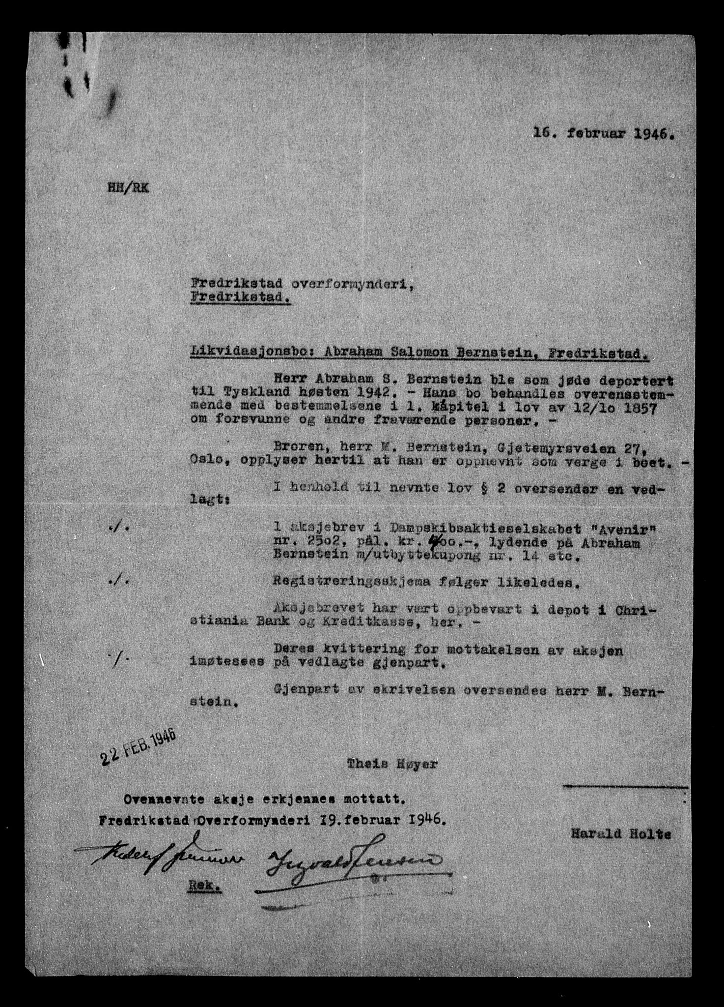 Justisdepartementet, Tilbakeføringskontoret for inndratte formuer, AV/RA-S-1564/H/Hc/Hcd/L0991: --, 1945-1947, p. 167