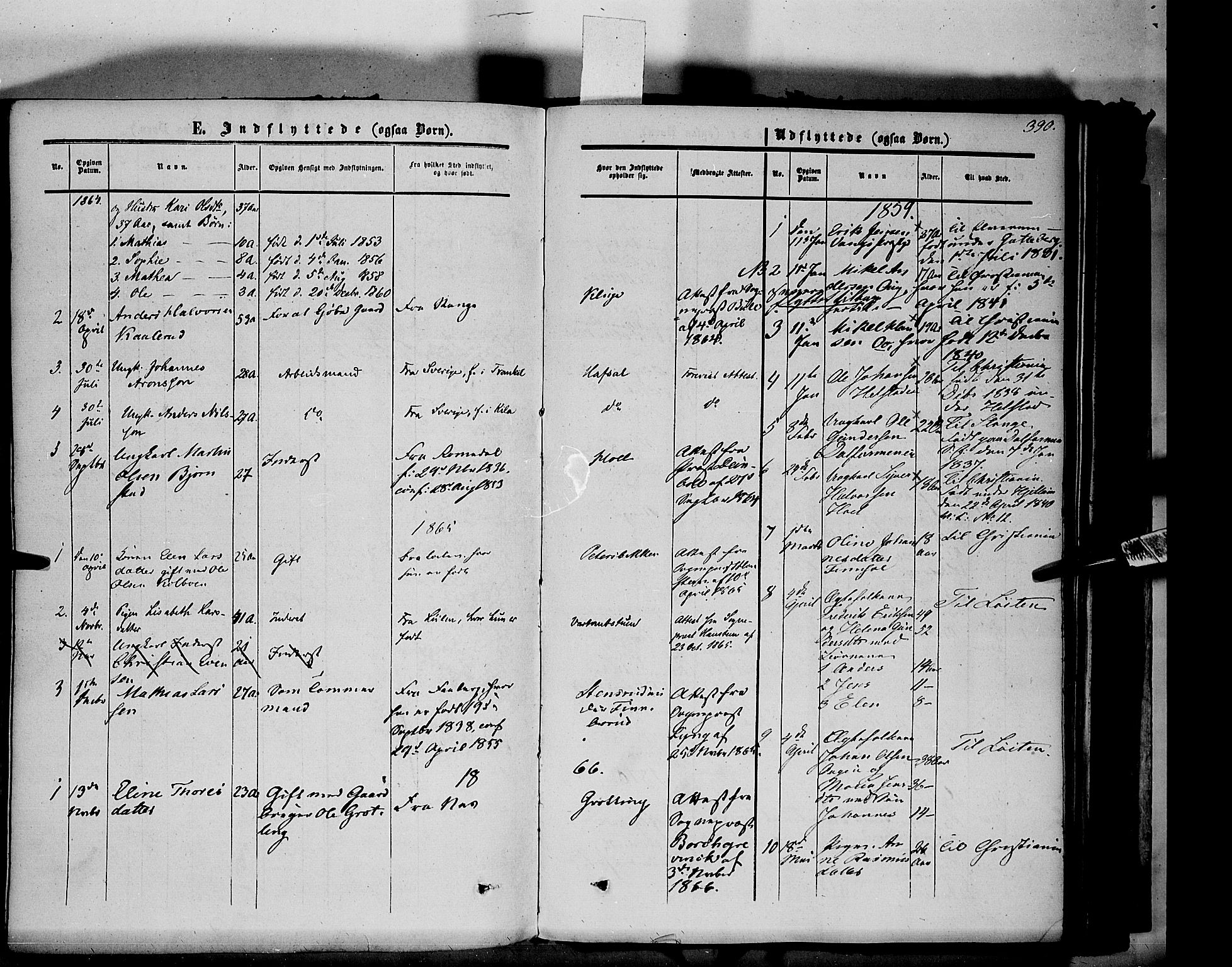 Vang prestekontor, Hedmark, SAH/PREST-008/H/Ha/Haa/L0012: Parish register (official) no. 12, 1855-1870, p. 390