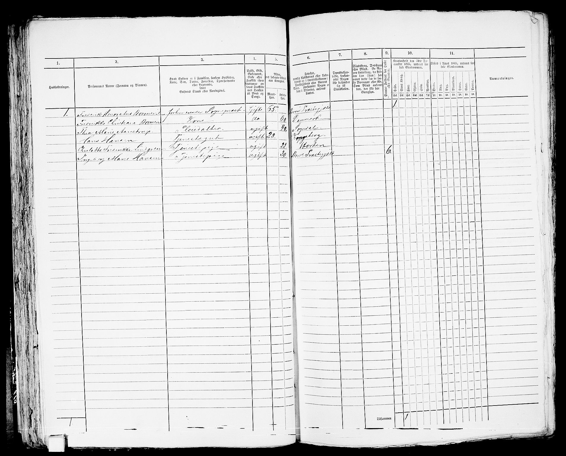 RA, 1865 census for Horten, 1865, p. 73