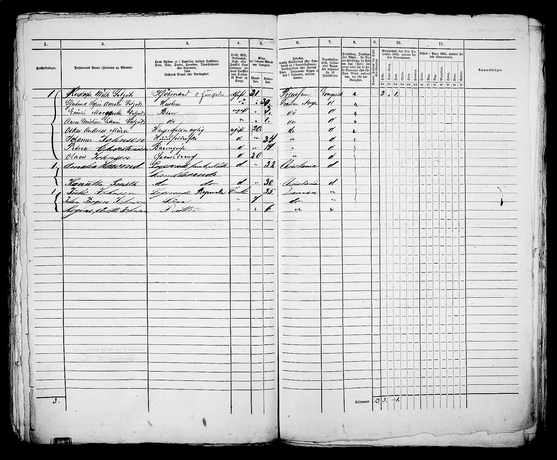 RA, 1865 census for Bragernes in Drammen, 1865, p. 553