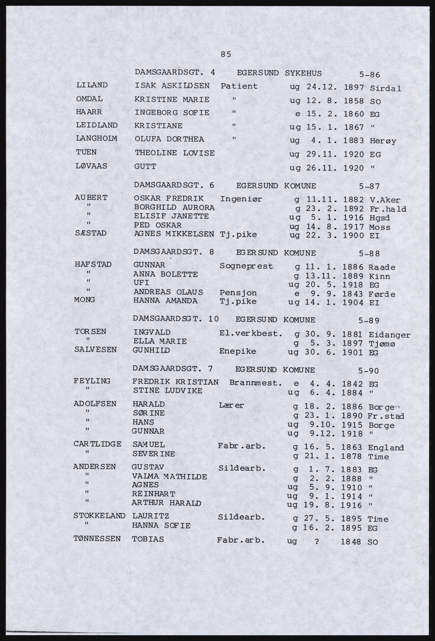 SAST, Copy of 1920 census for Dalane, 1920, p. 529