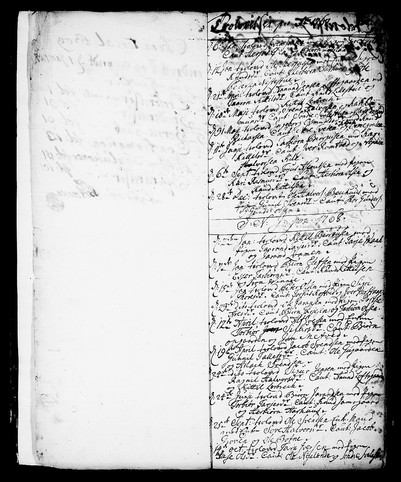 Vinje kirkebøker, SAKO/A-312/F/Fa/L0002: Parish register (official) no. I 2, 1767-1814, p. 1