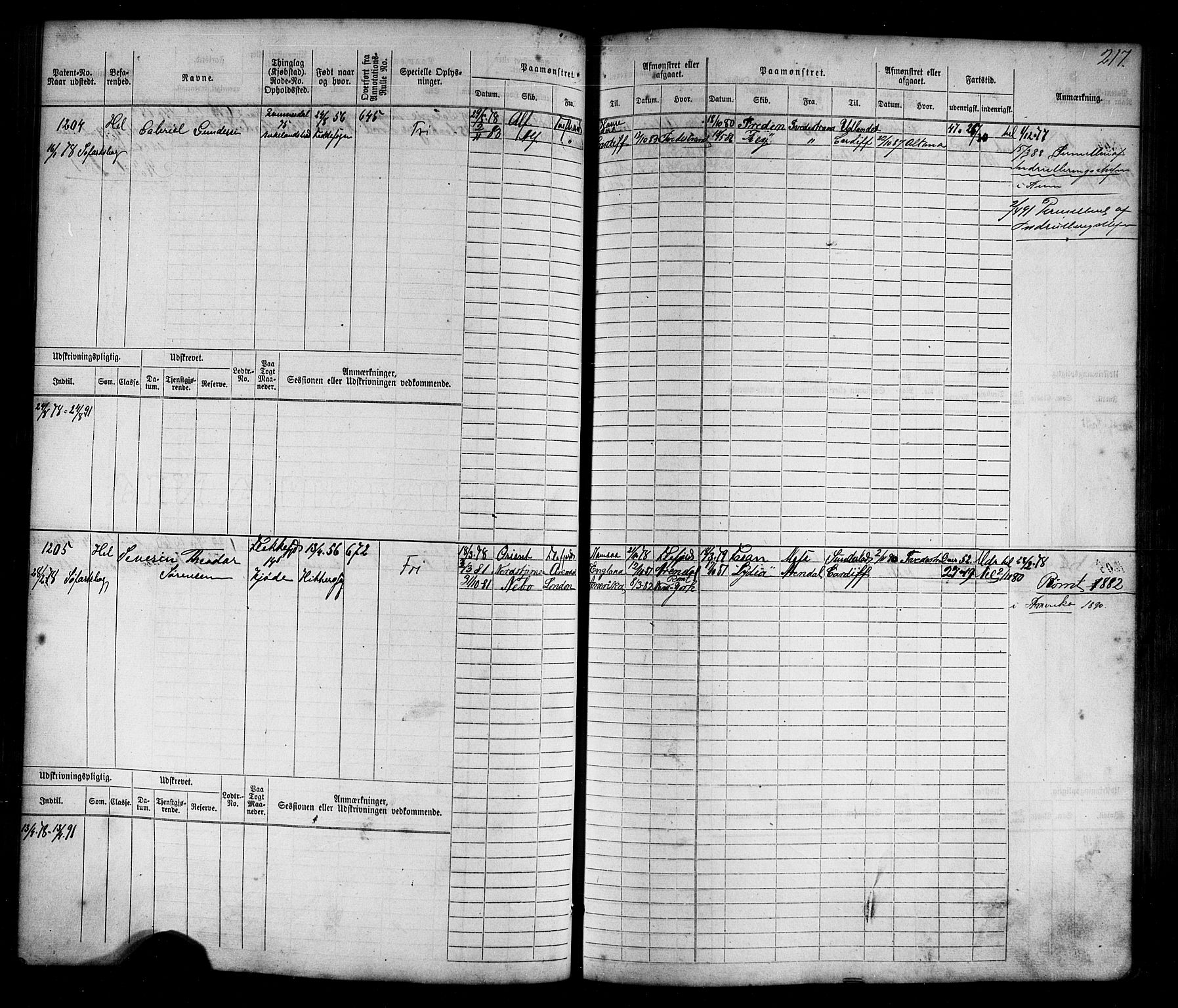 Flekkefjord mønstringskrets, AV/SAK-2031-0018/F/Fb/L0009: Hovedrulle nr 771-1533, Æ-6, 1868-1900, p. 226